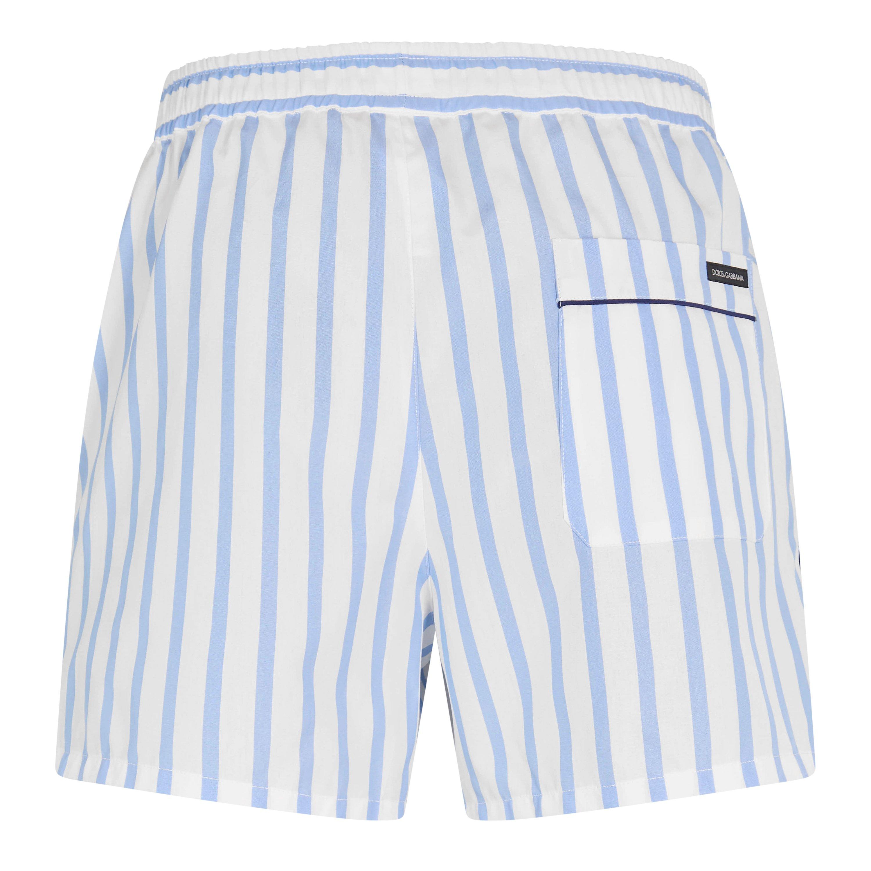 Blue/White - Dolce and Gabbana - Men's Woven Tracksuit Shorts - 2