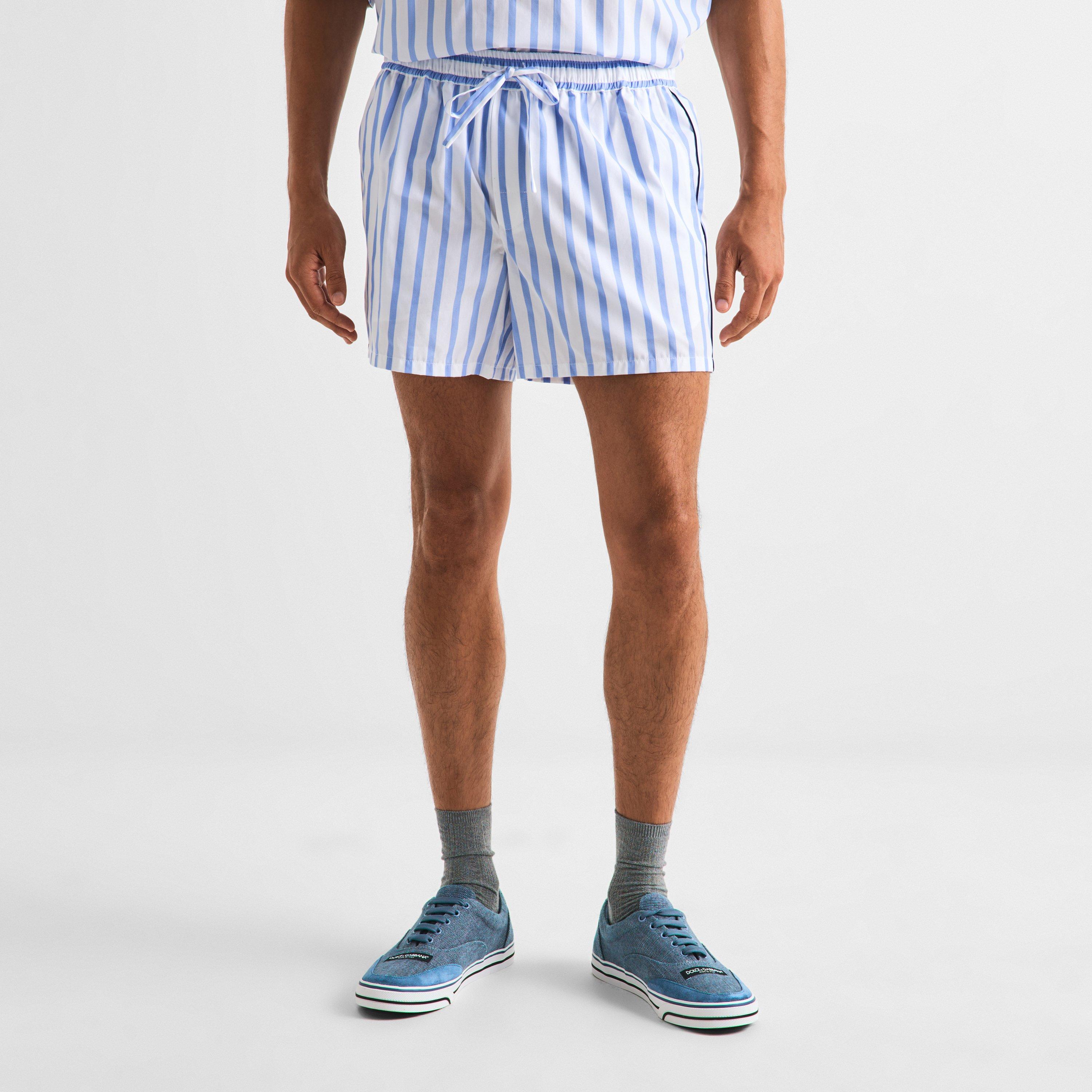 Blue/White - Dolce and Gabbana - Men's Woven Tracksuit Shorts - 3