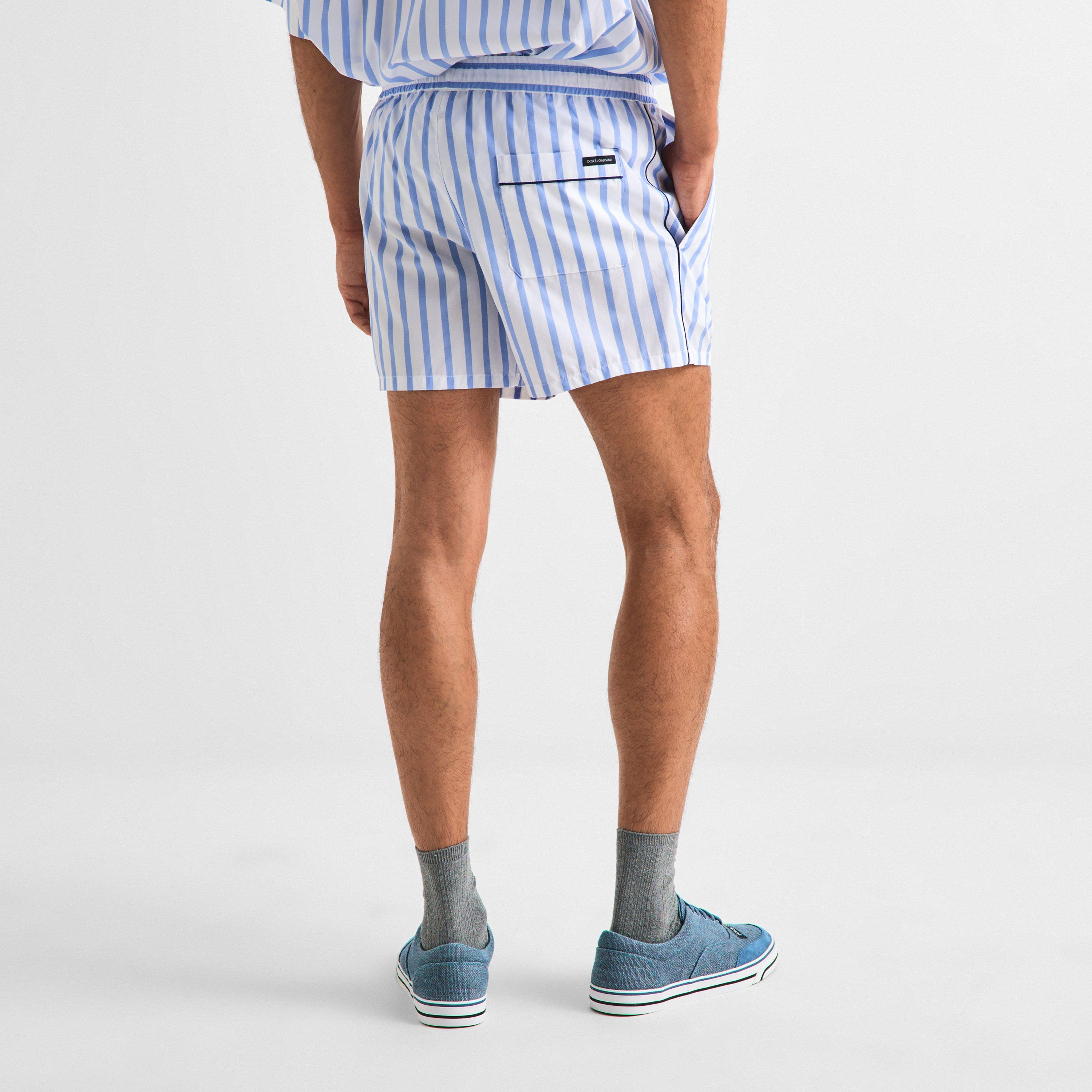 Blue/White - Dolce and Gabbana - Men's Woven Tracksuit Shorts - 4