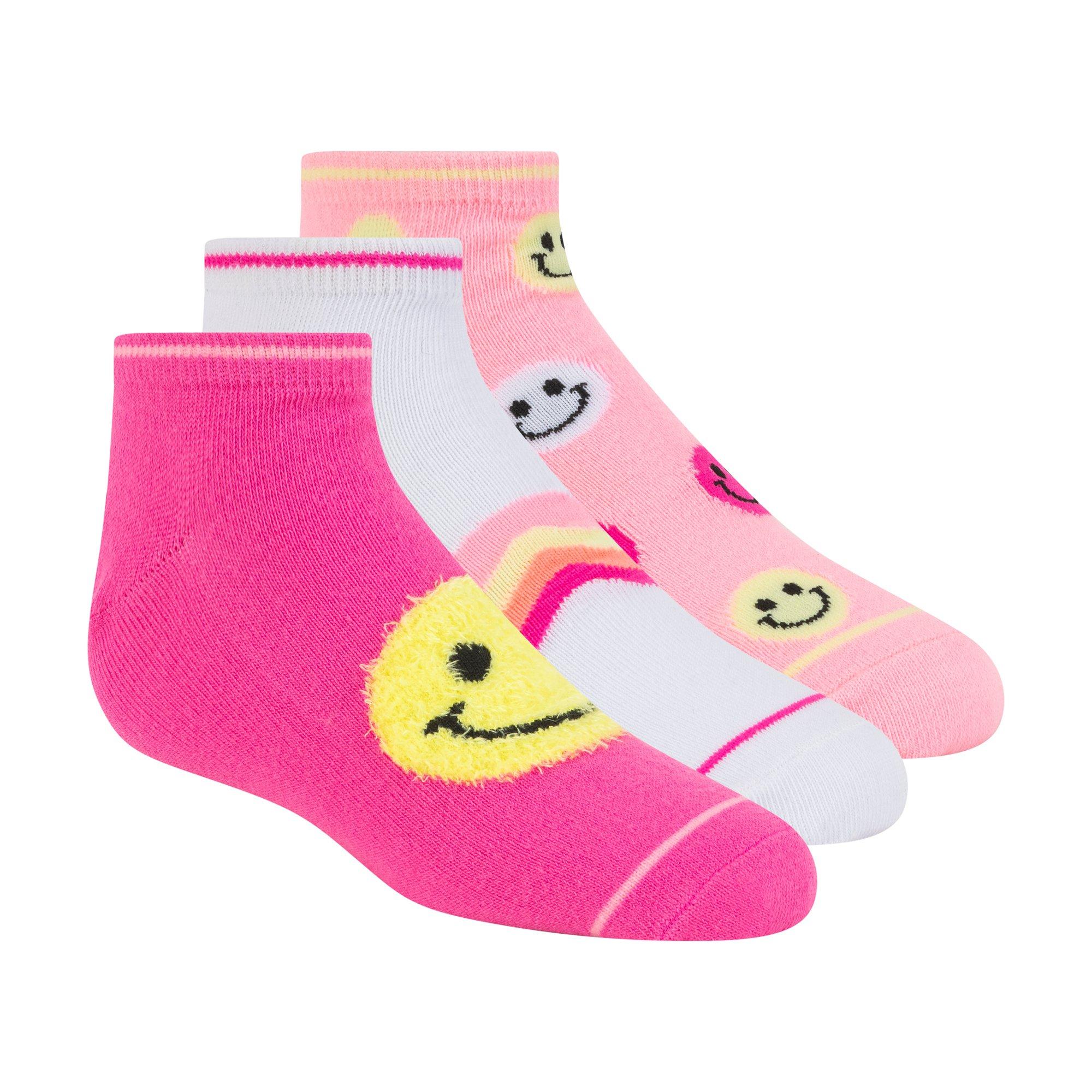 Skechers Girls Kids' Trainer Socks - Pink Combo - Junior 3-7