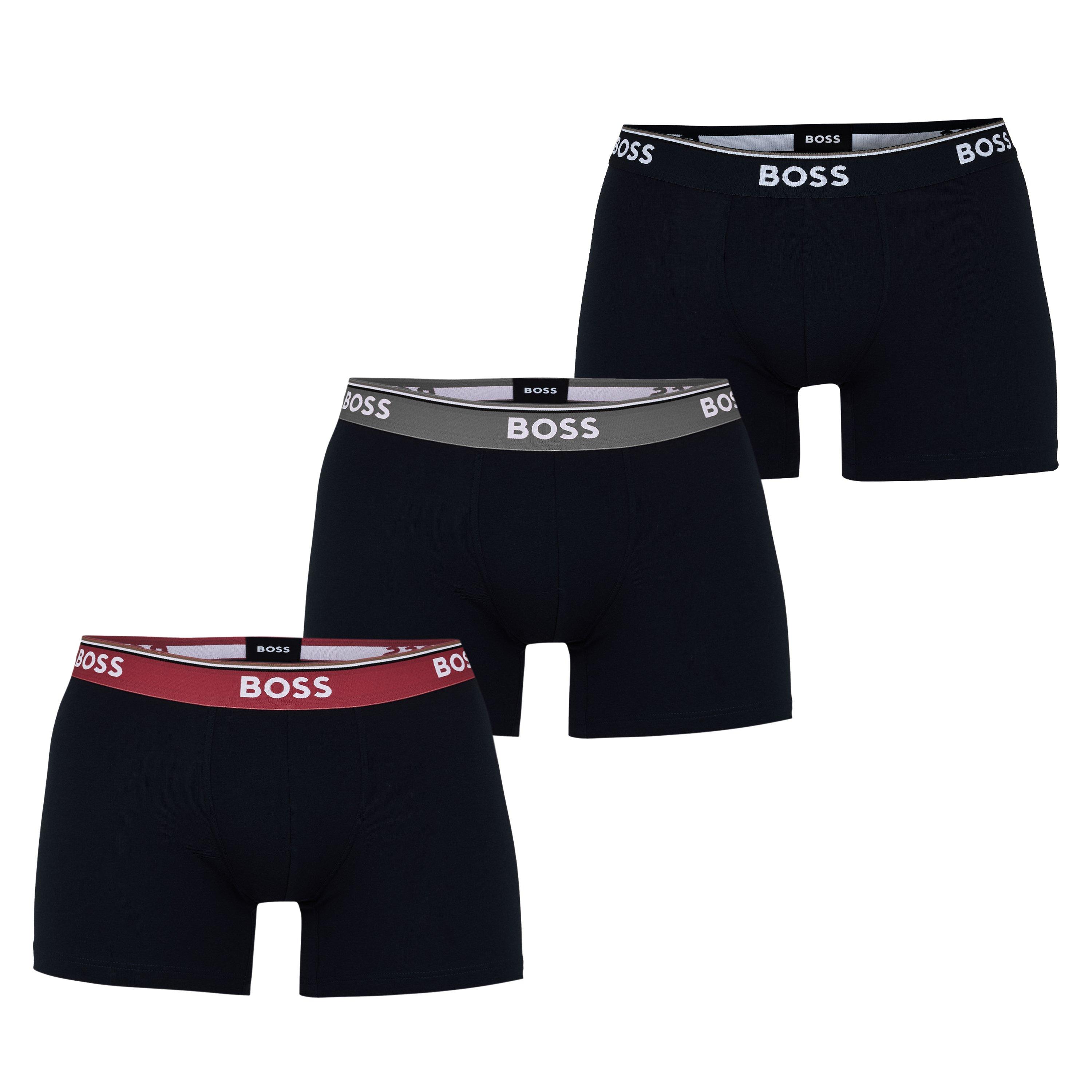 Boss Mens BOSS Bodywear 3pk Power Boxer Shorts with Logo Detail - Navy 461 - Small