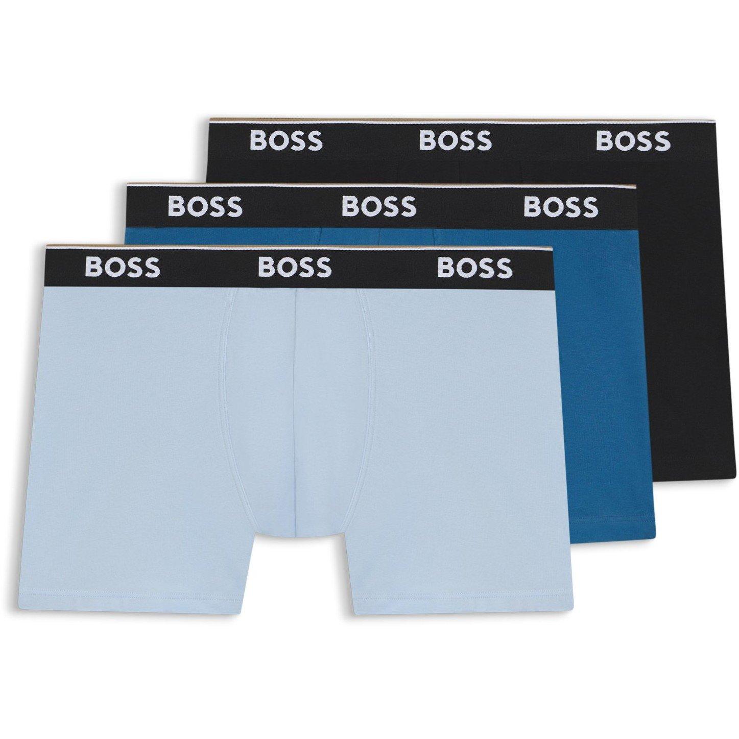 Boss Mens BOSS Bodywear 3pk Power Boxer Shorts with Logo Detail - Blue 462 - Large