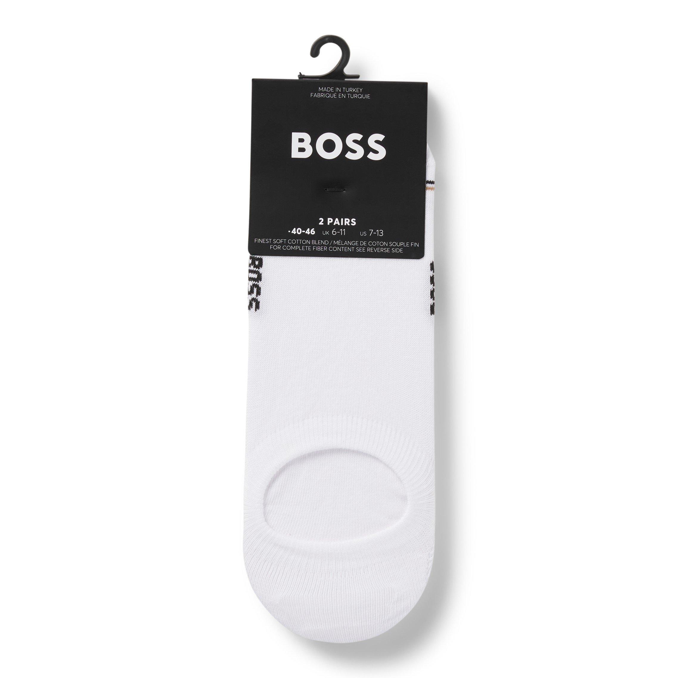 White 100 - Boss - Mens BOSS Bodywear 2-Pack Low Socks with Logo Detail - 2