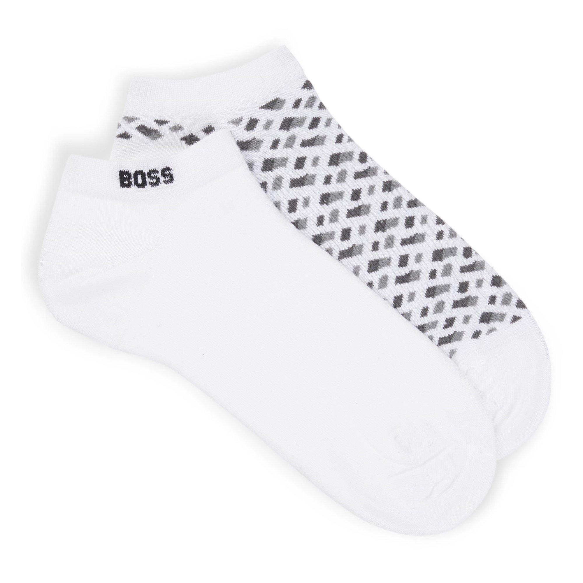 White 100 - Boss - Mens BOSS Bodywear 2-Pack Ankle Socks with Logo Detail - 1