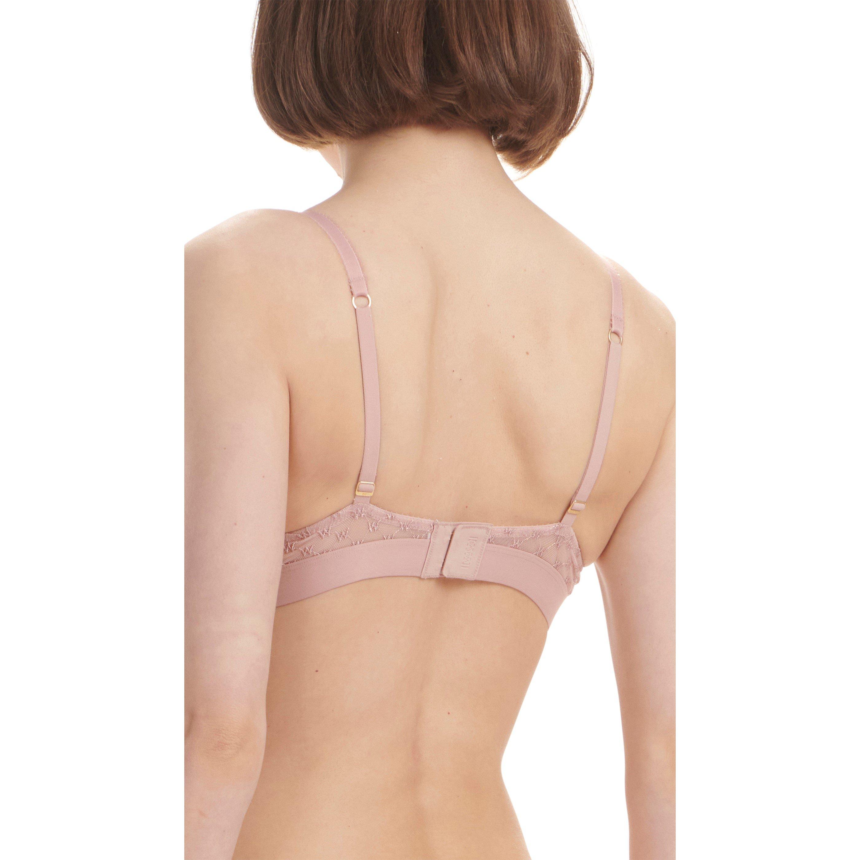 Pink - Wolford - Sheer Logo Push-Up Demi Bra - 4