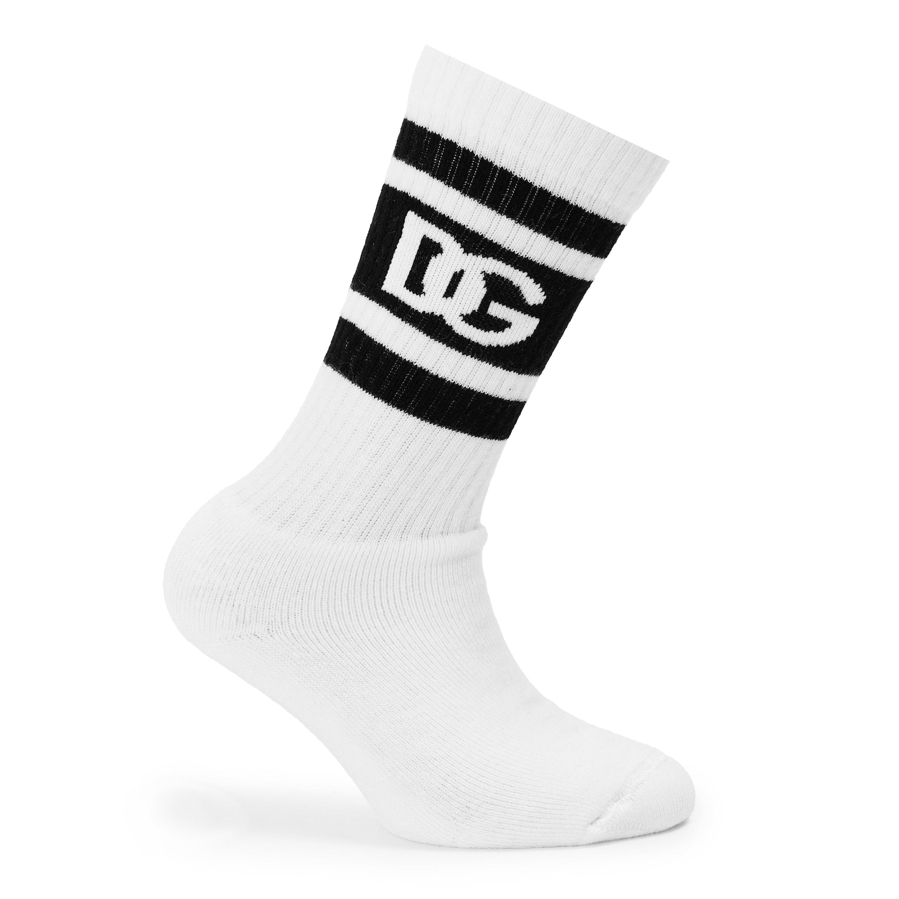 Wht Blk S9002 - Dolce and Gabbana - Logo Crew Socks - 1