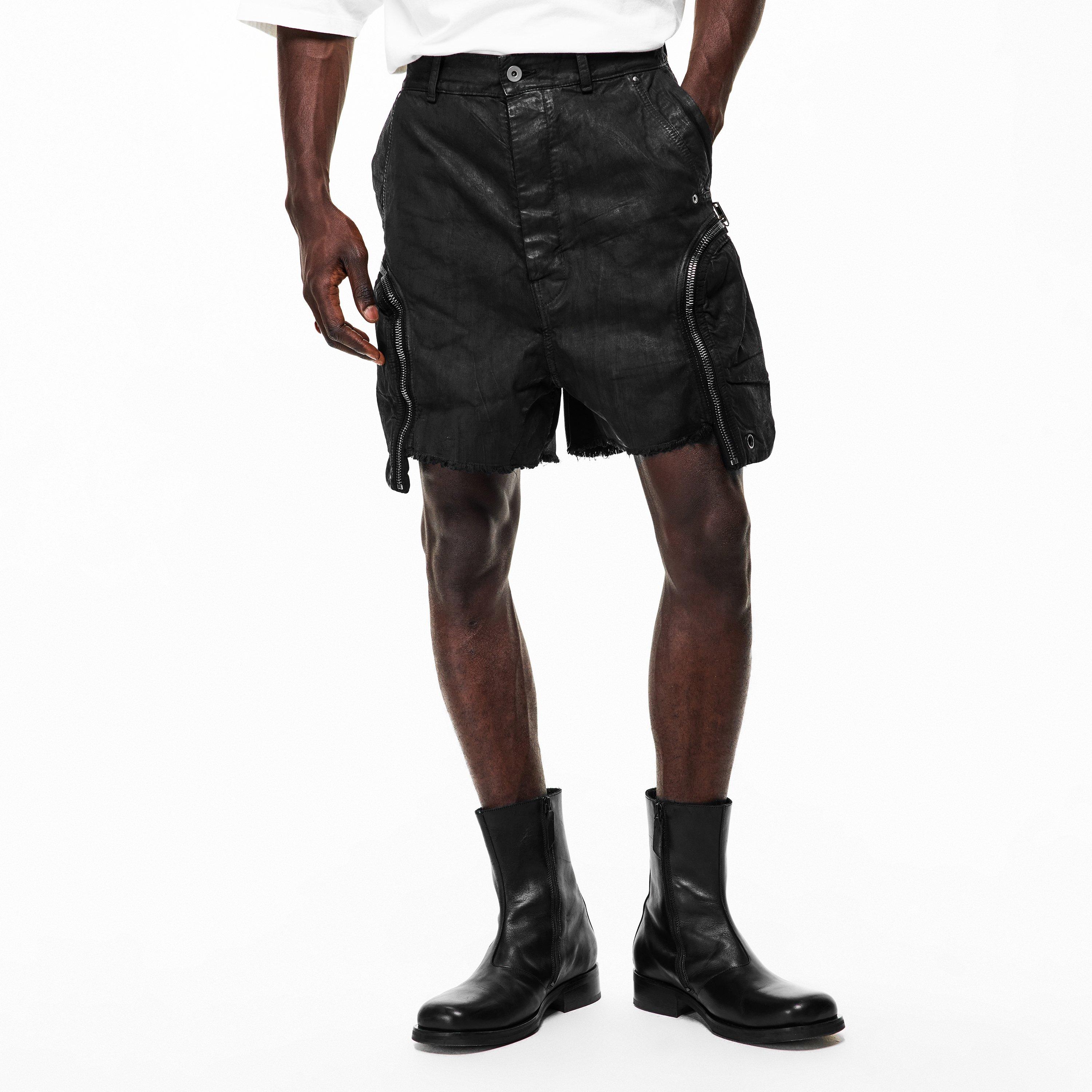 Black - Rick Owens Drkshdw - Men's DS Bauhas Woven Tracksuit Shorts - 3