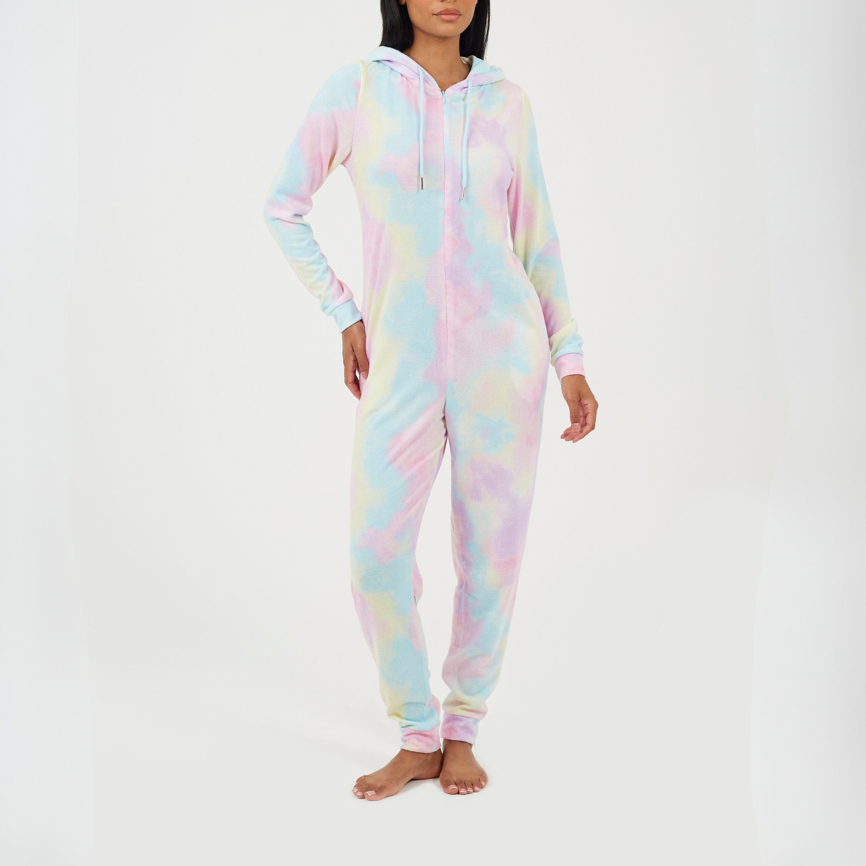 Tie Dye/Pink - Brave Soul - Womens Tie Dye Slim Fit Onesie with Back Embroidery - 1