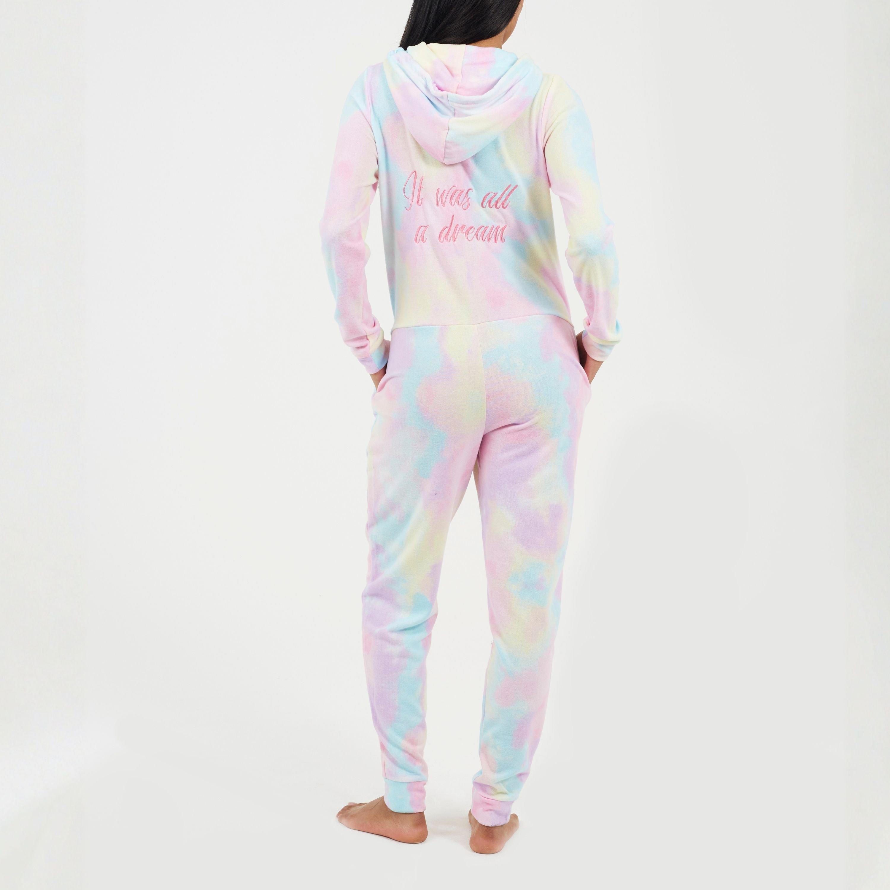 Tie Dye/Pink - Brave Soul - Womens Tie Dye Slim Fit Onesie with Back Embroidery - 2