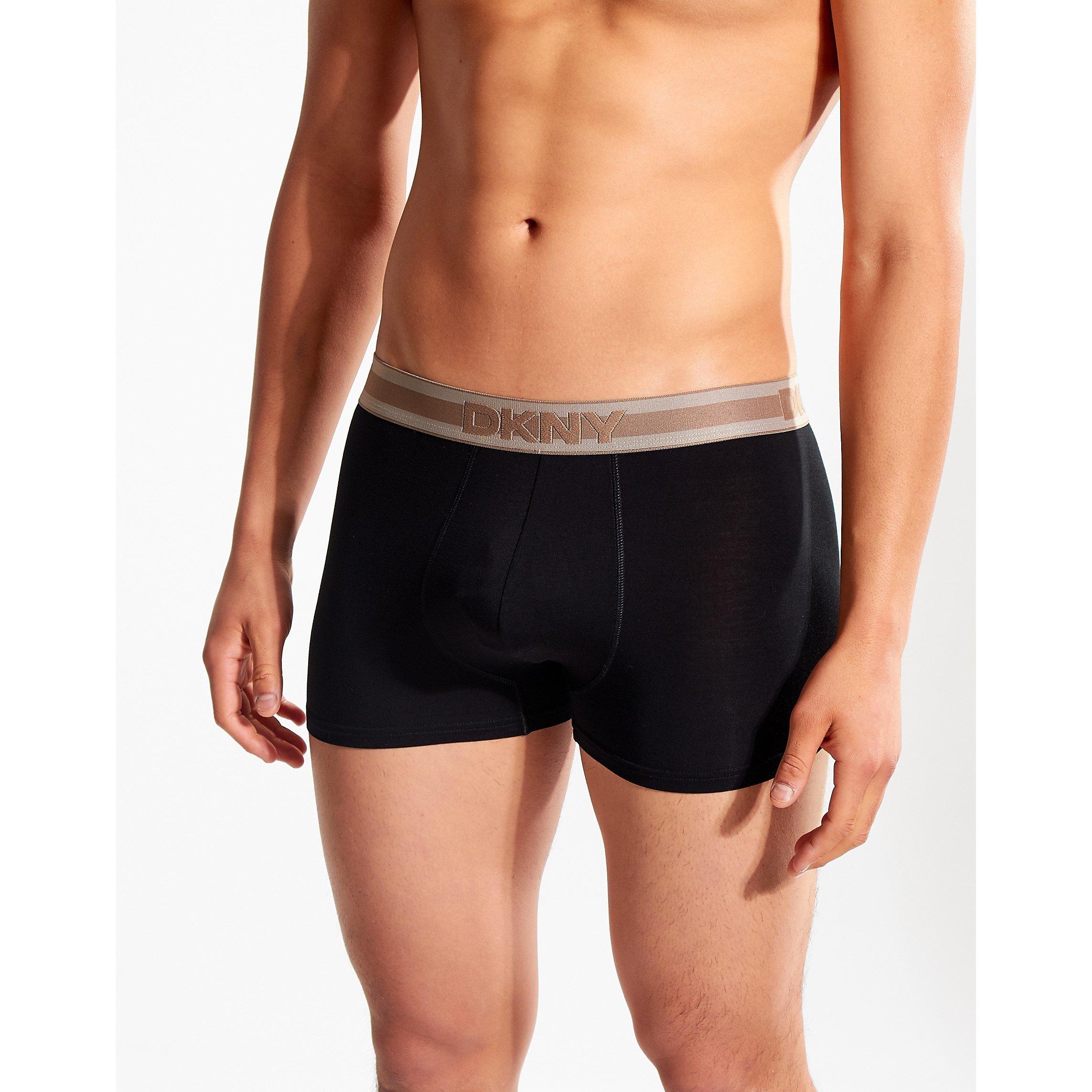 3pk Black - DKNY - Mens 3 Pack Trunks Greenville - 8