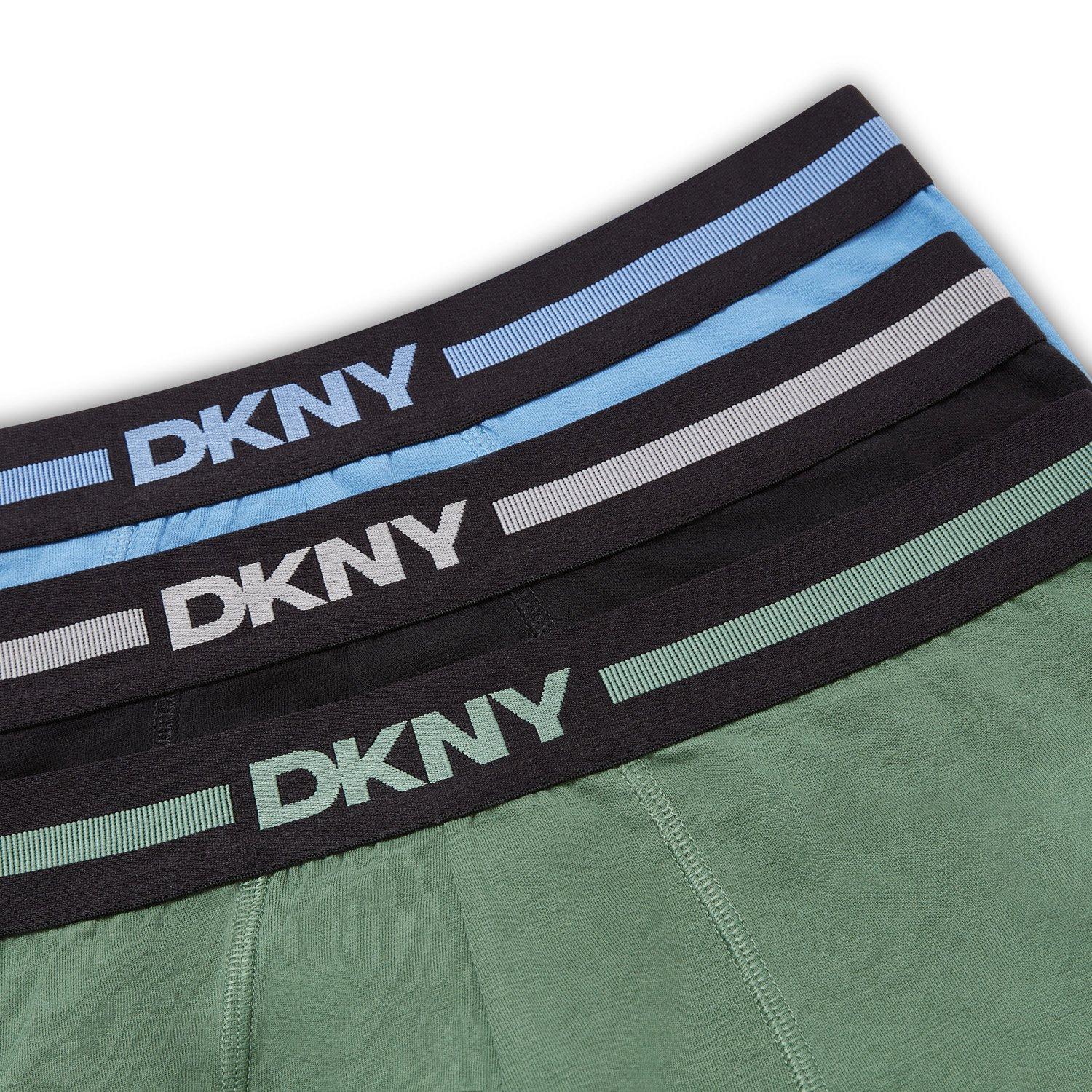 Green/Black/Blu - DKNY - Mens 3 Pack Trunks Carmel - 8