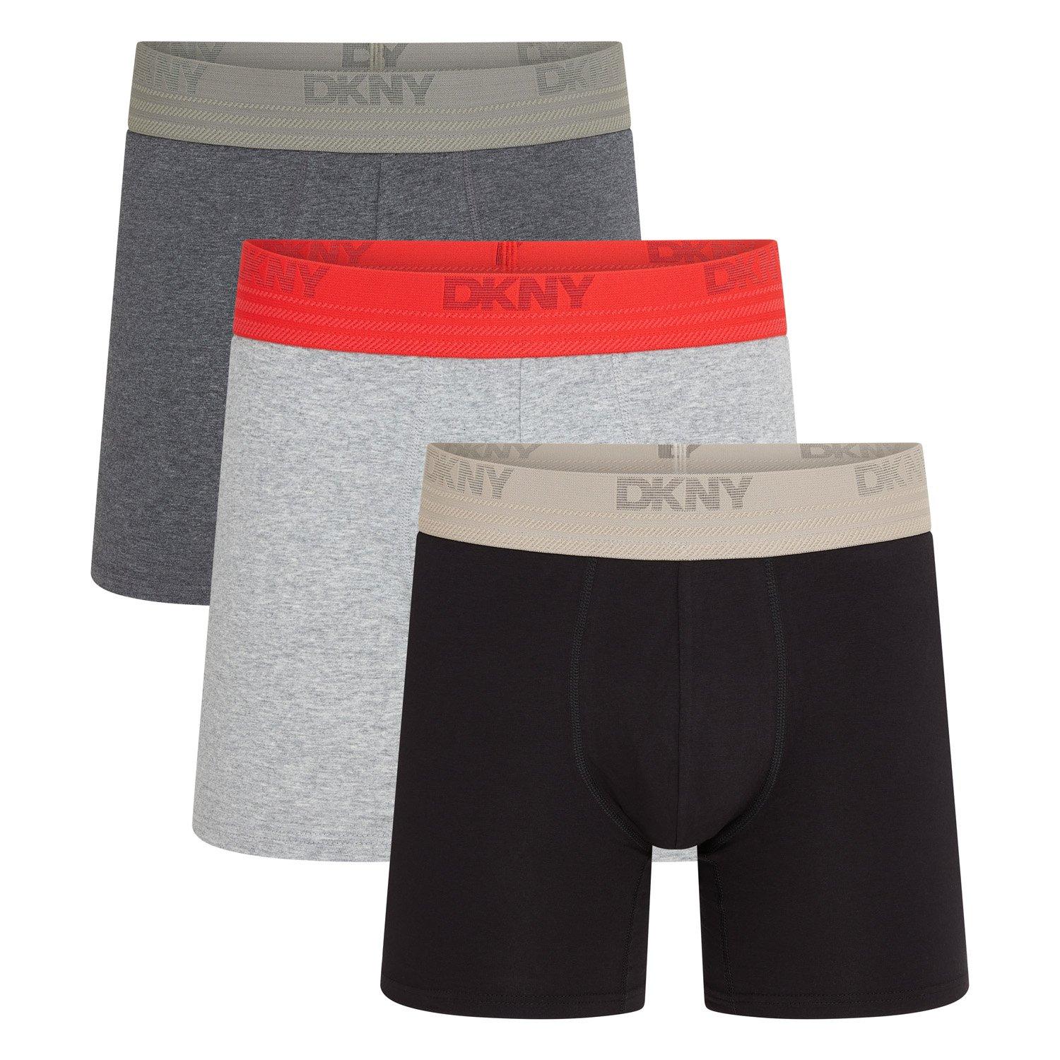 Black/Grey/Char - DKNY - Mens 3 Pack Trunks Harrison - 1