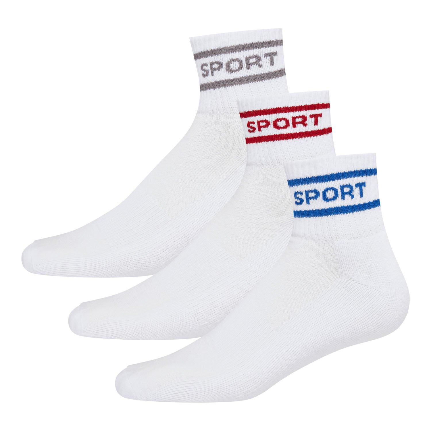 3pk White - DKNY - Mens 3 Pack Sports Socks Apollo - 1