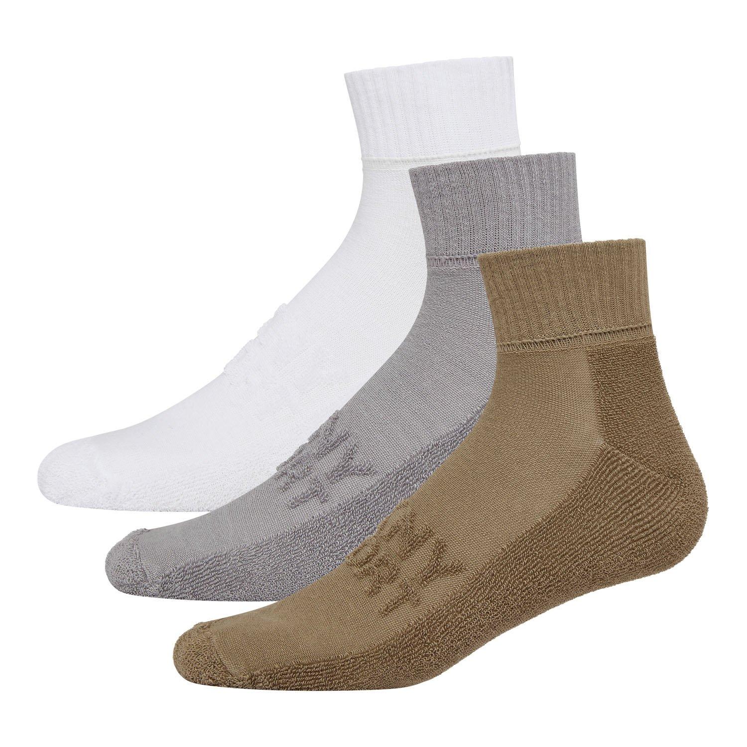 Khaki/Grey/Whit - DKNY - Mens 3 Pack Sports Socks Arion - 1