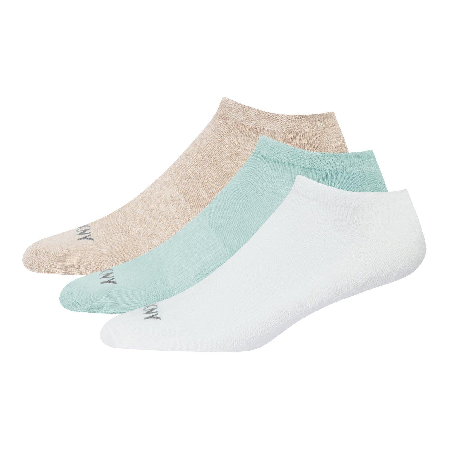 Ecru/Oatml/Mint - DKNY - Womens 3 Pack Trainer Liner Myla - 1