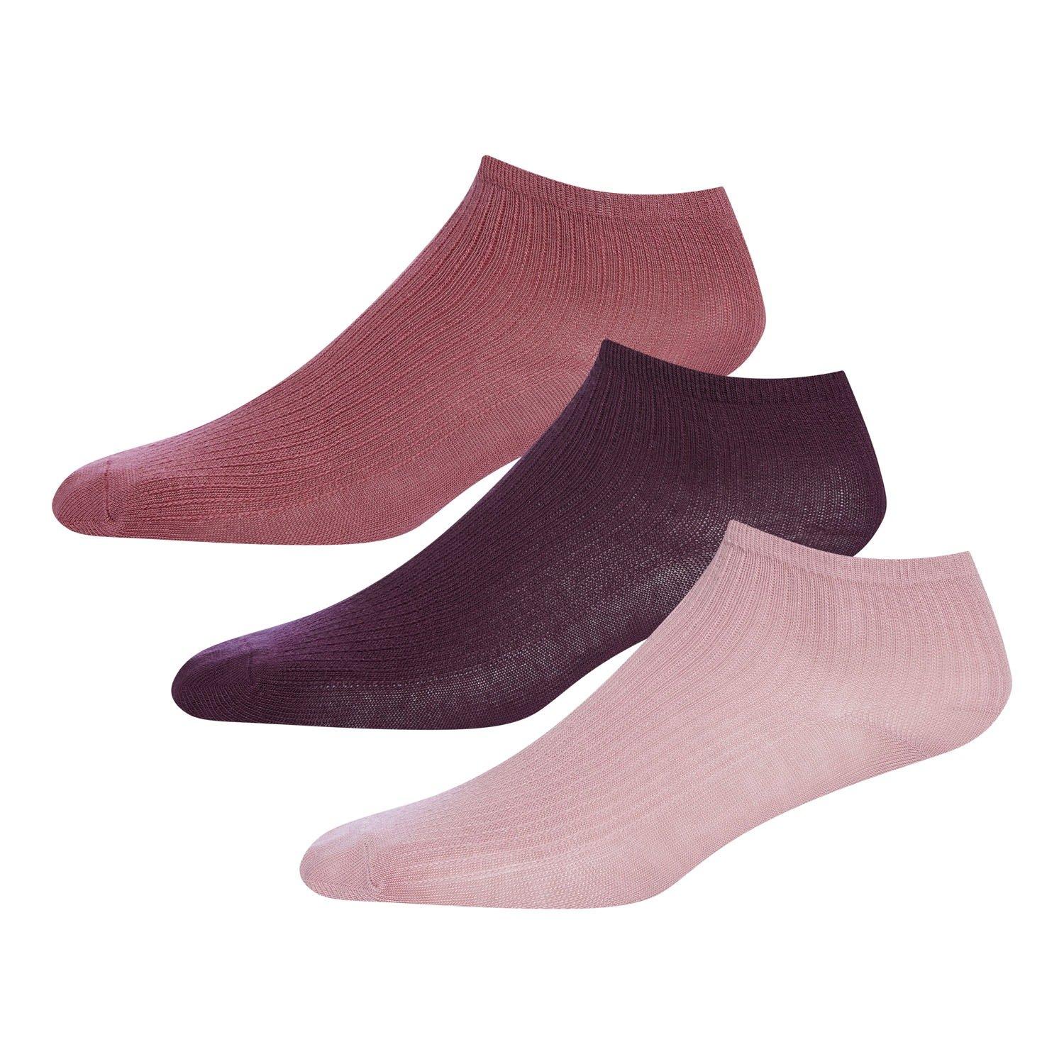 Mauve/Rose/Fig - DKNY - Womens 3 pack Trainer Liner Socks Ausha - 1