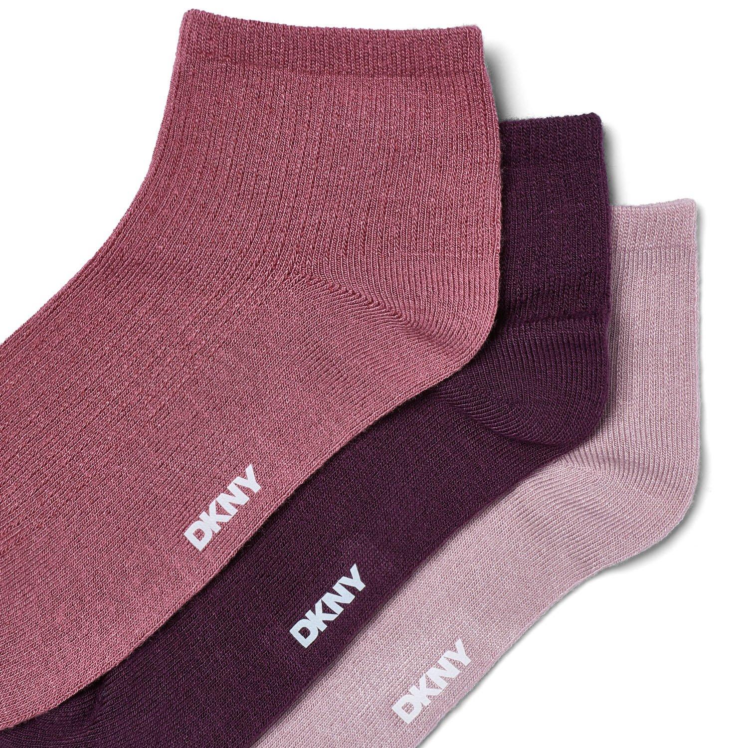 Mauve/Rose/Fig - DKNY - Womens 3 pack Trainer Liner Socks Ausha - 6