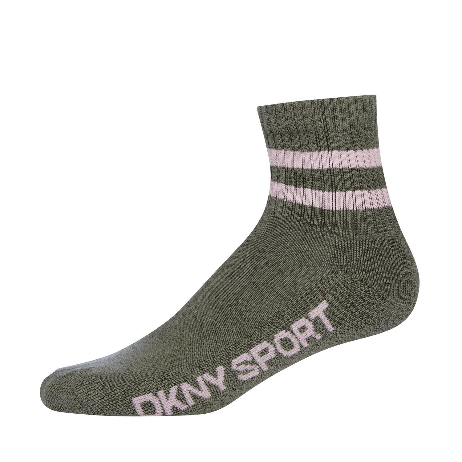 Khaki/Rosa/Weiß - DKNY - Womens 3 pack Sports Socks Chaya - 2
