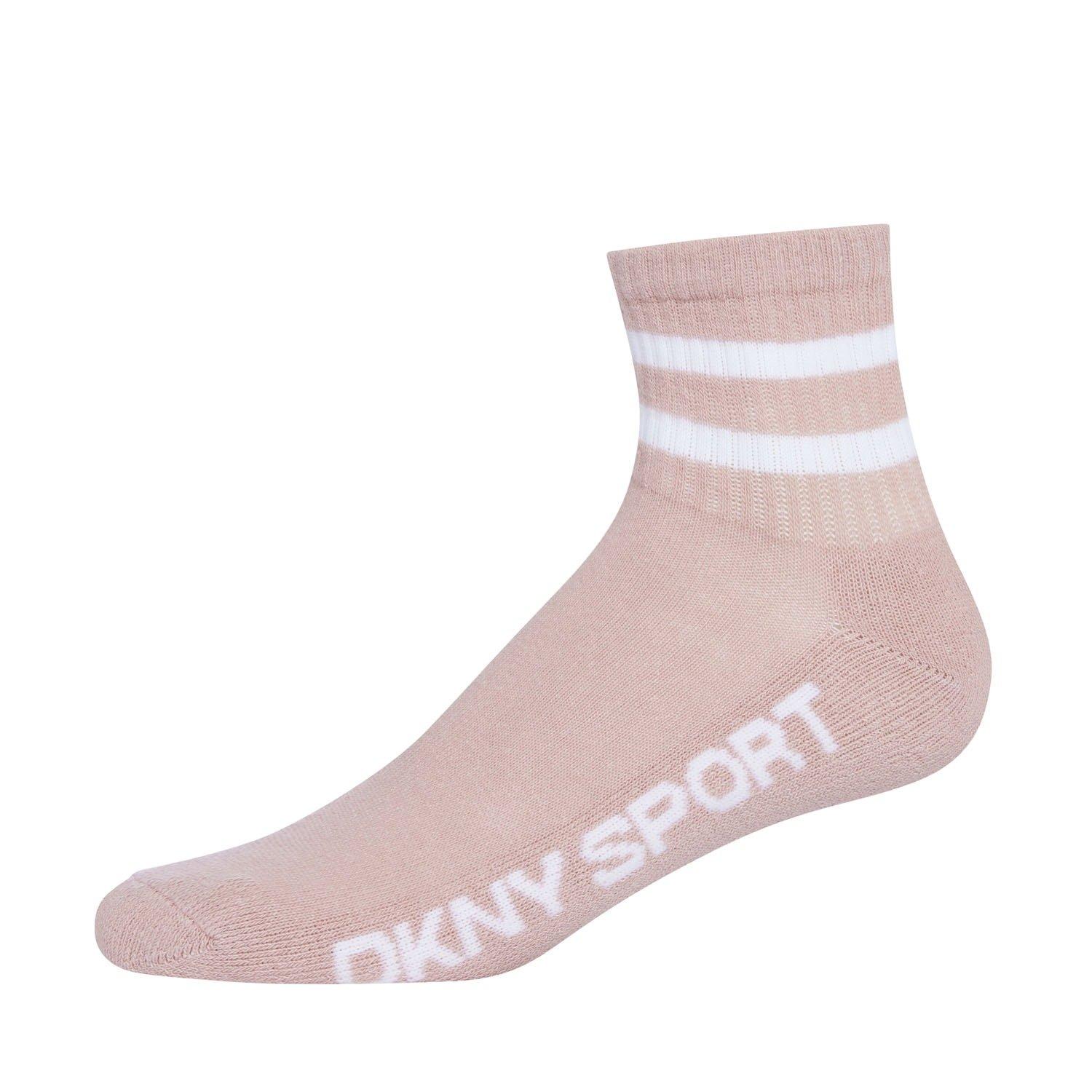 Khaki/Rosa/Weiß - DKNY - Womens 3 pack Sports Socks Chaya - 3