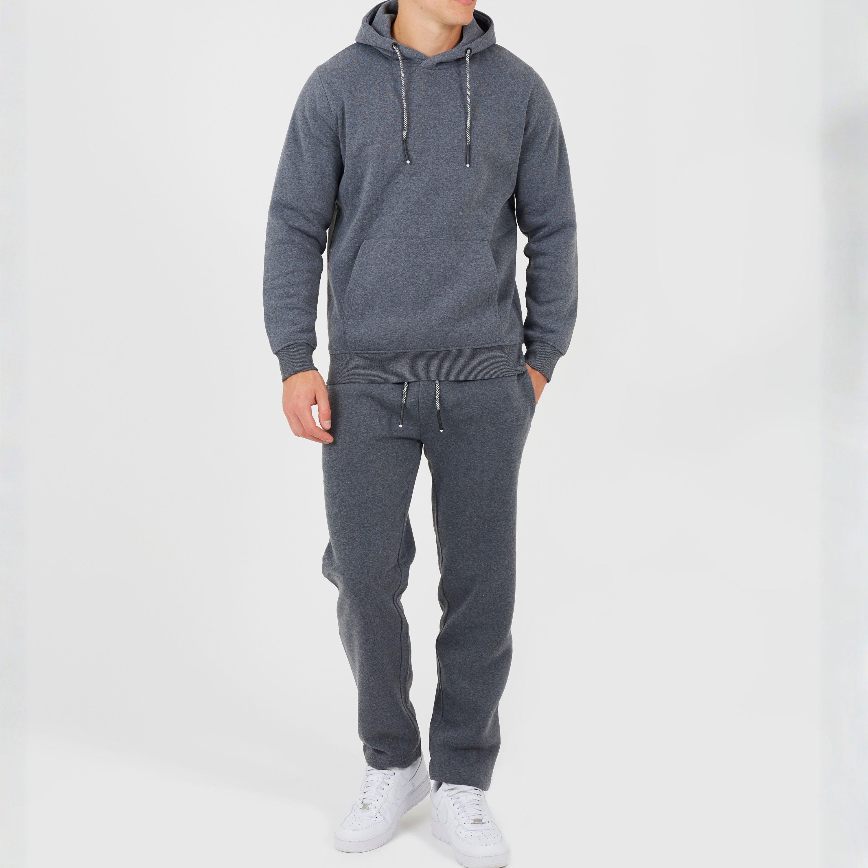 Brave Soul Men's Hoodie And Matching Joggers Set - Charcoal Marl - Large