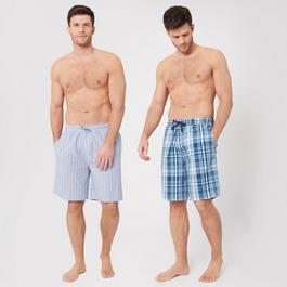 Studio Mens 2 Pack Woven Pyjama Shorts