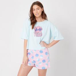 Be You Jersey Shell Slogan Shortie Pyjama Set