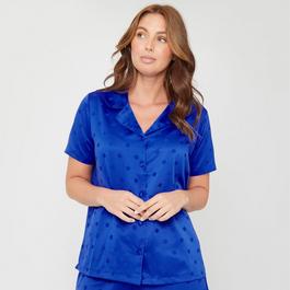 Be You Ladies Satin Spot Pyjama Shirt