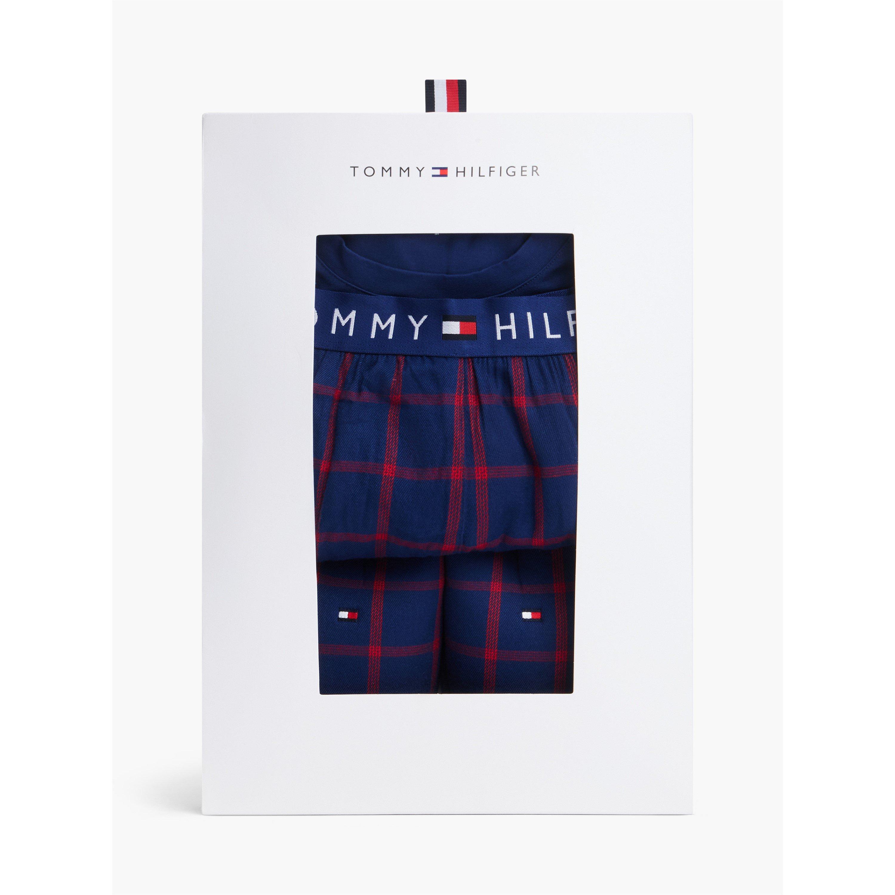 Navy/RedCheck - Tommy Hilfiger - Long Sleeve Pyjama & Slippers Gift Set - 3