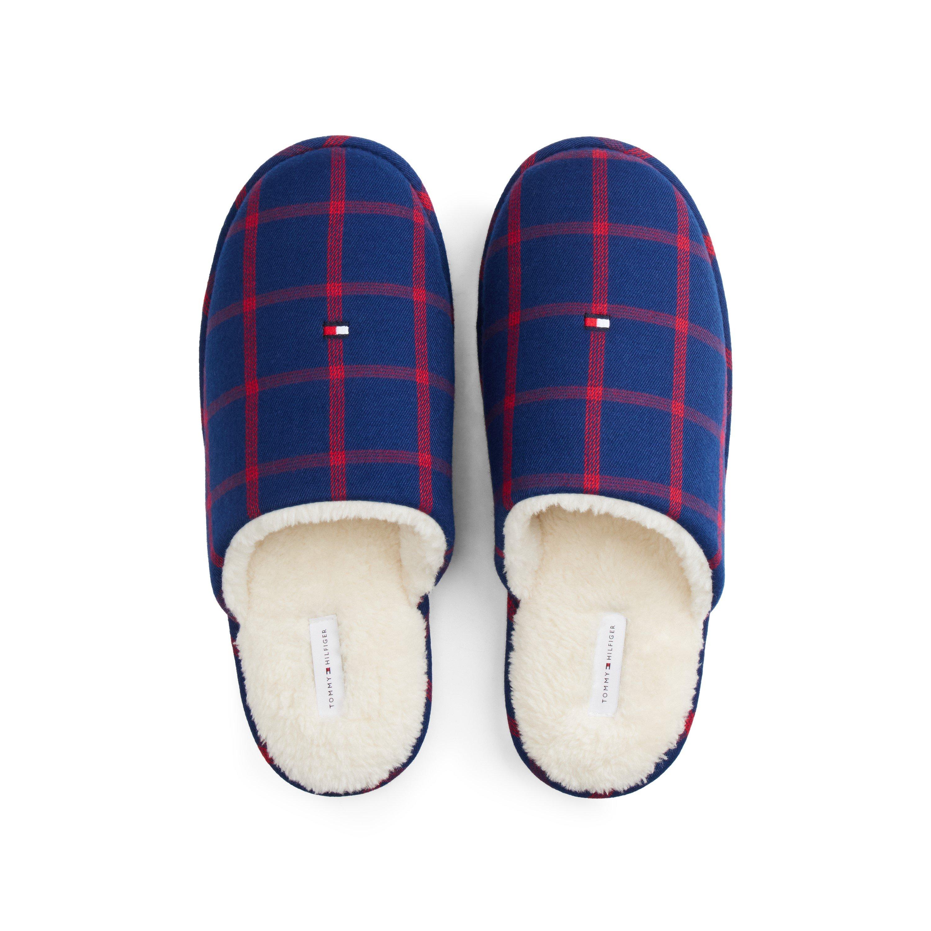 Navy/RedCheck - Tommy Hilfiger - Long Sleeve Pyjama & Slippers Gift Set - 6