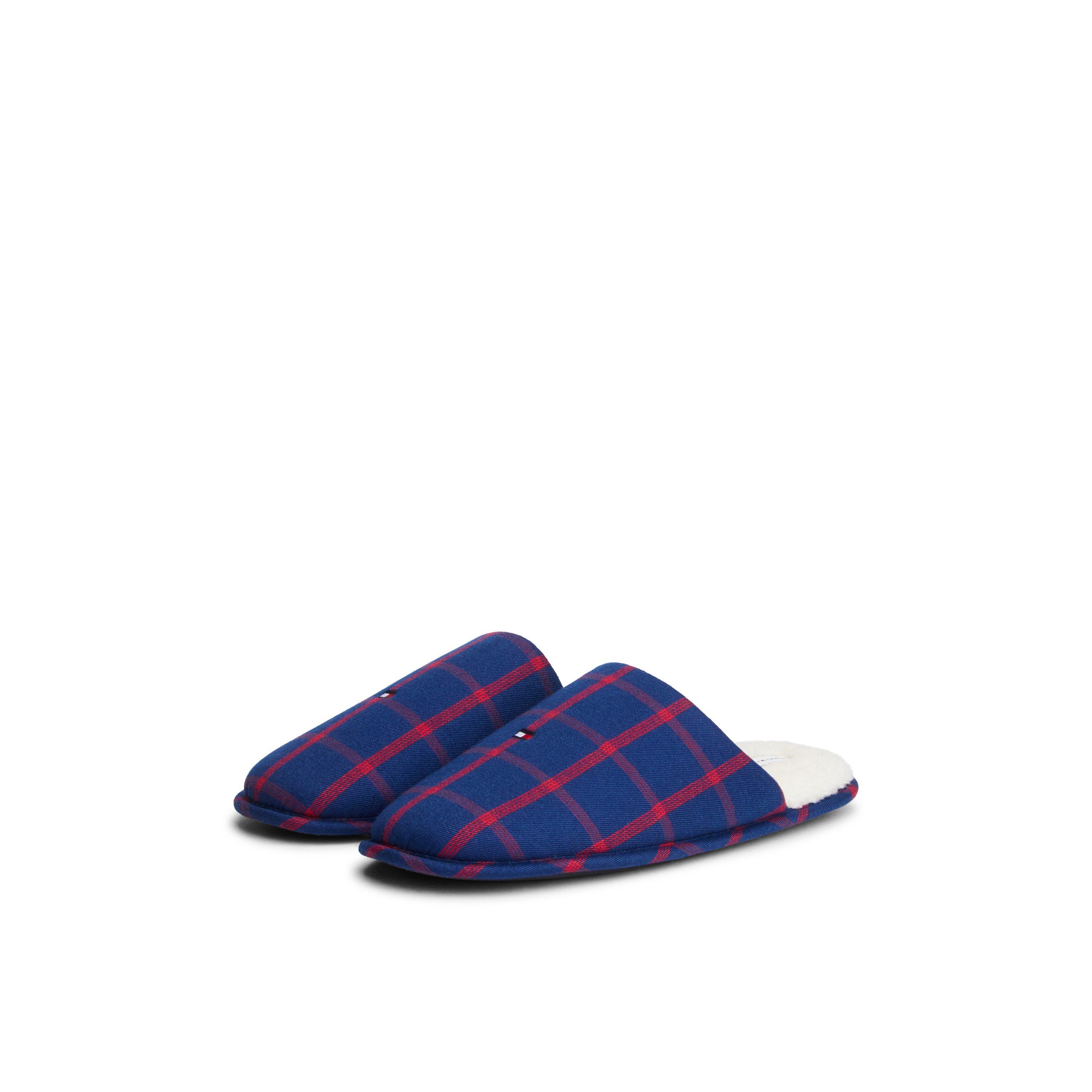 Navy/RedCheck - Tommy Hilfiger - Long Sleeve Pyjama & Slippers Gift Set - 7