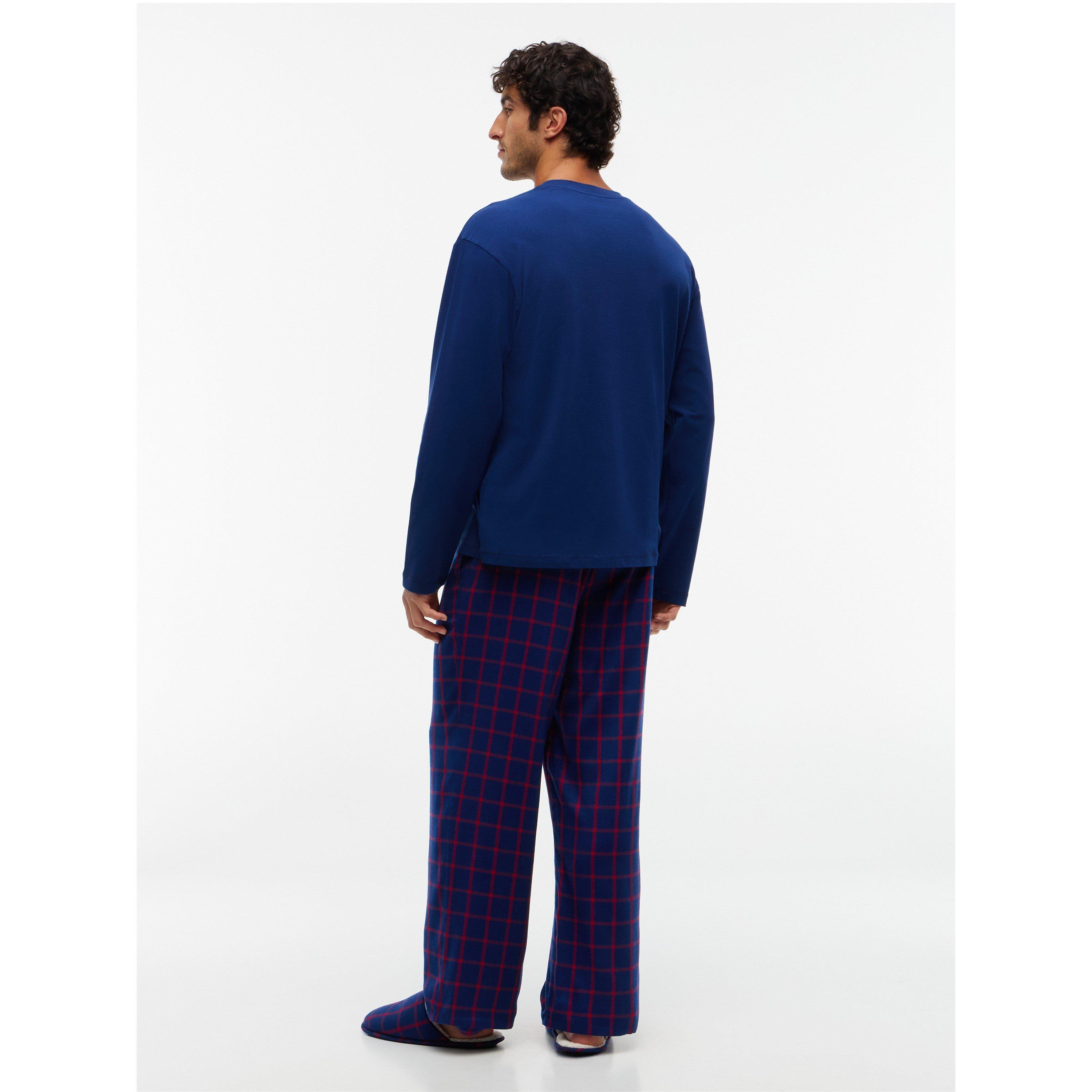 Navy/RedCheck - Tommy Hilfiger - Long Sleeve Pyjama & Slippers Gift Set - 9