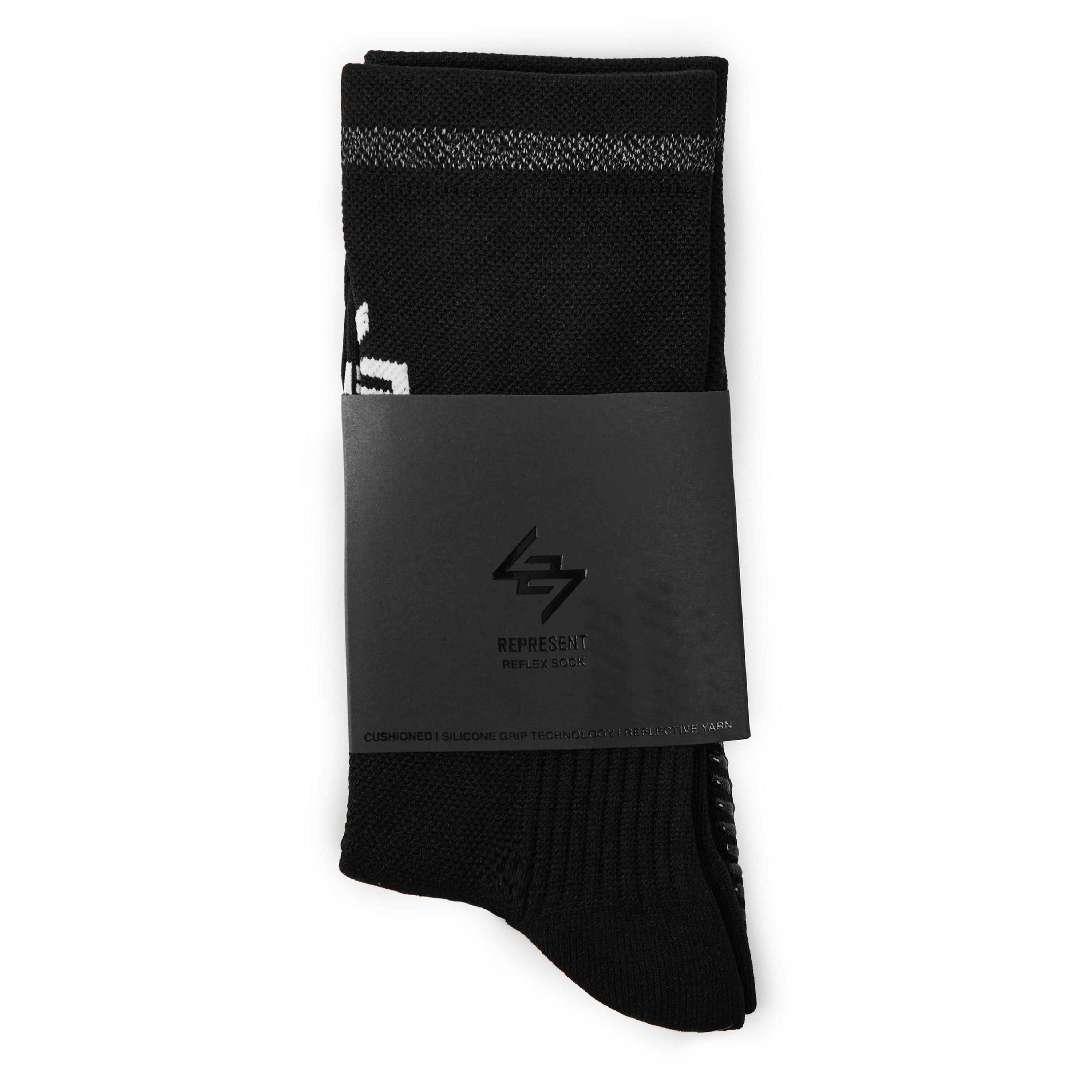 Jet Black - Represent 247 - Men's Striped Crew Trainer Socks - 2