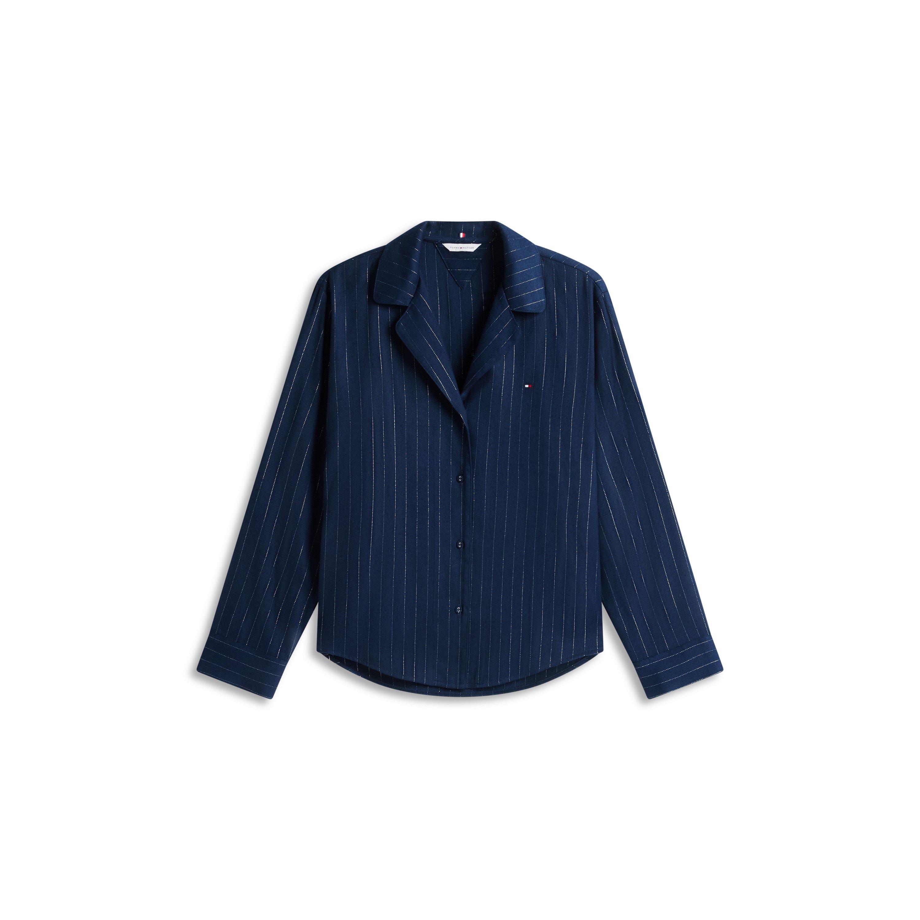 Navy Pinstripe - Tommy Hilfiger - THB LS PJ Shirt - 4