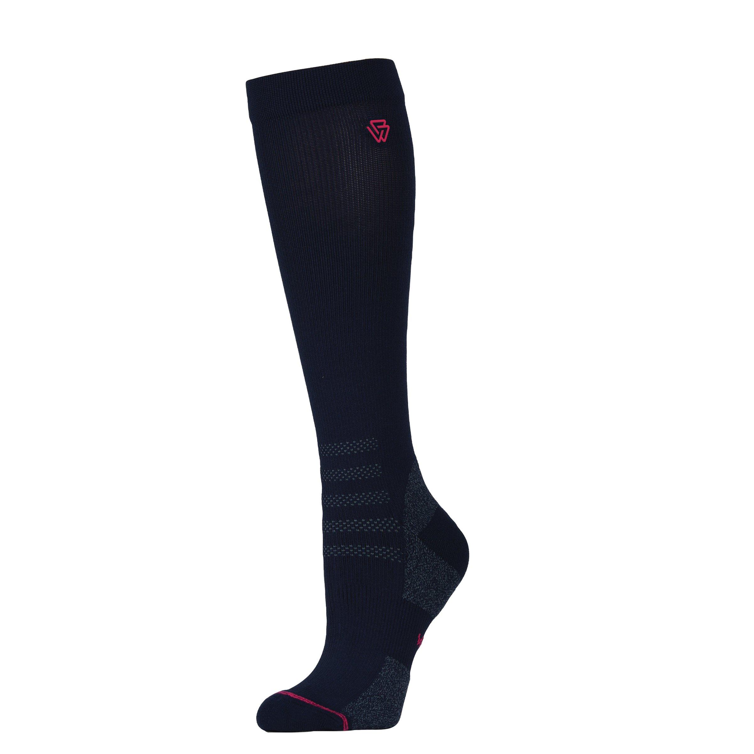 Weatherbeeta  Compression Knee Length Riding Sock - Navy/Pink - S (3-5)