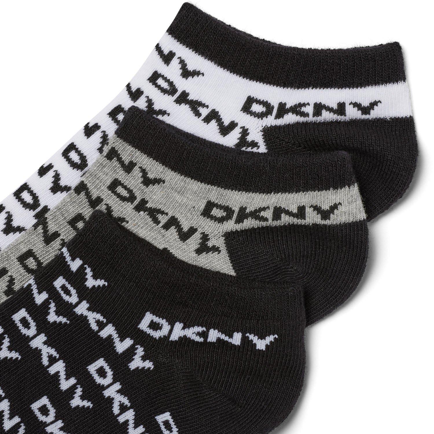 Black/White/Gry - DKNY - DKNY Womens 3 pack Trainer Liner Grace - 5