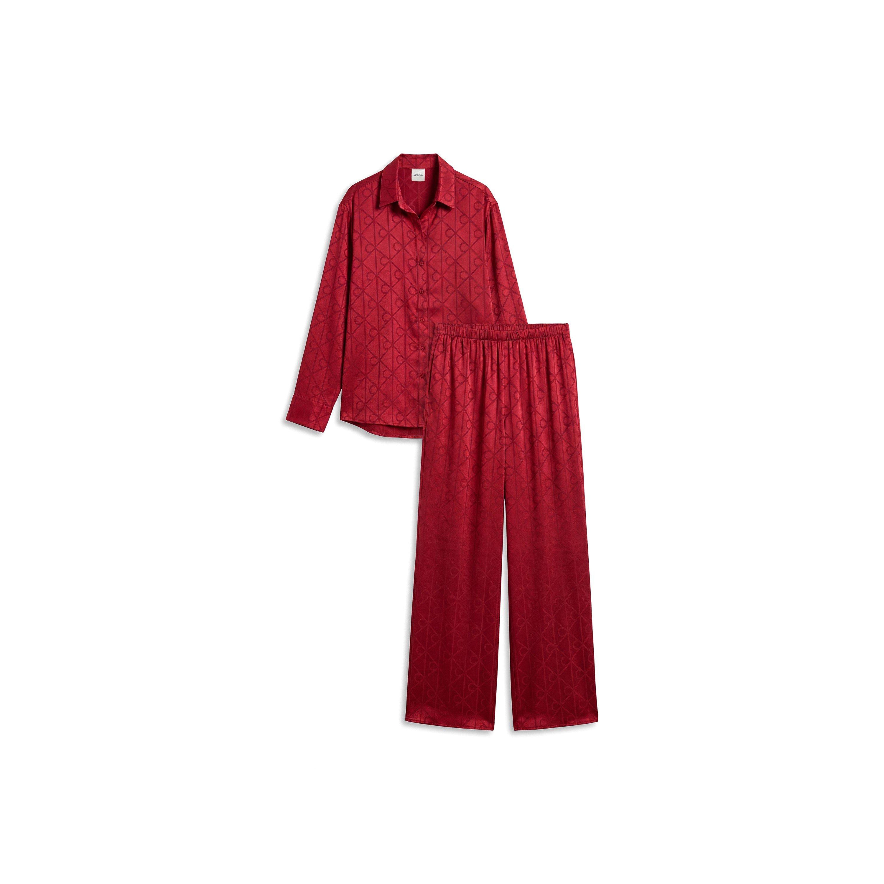 Satin Red - Calvin Klein - Calvin Satin Aop Set Ld71 - 1