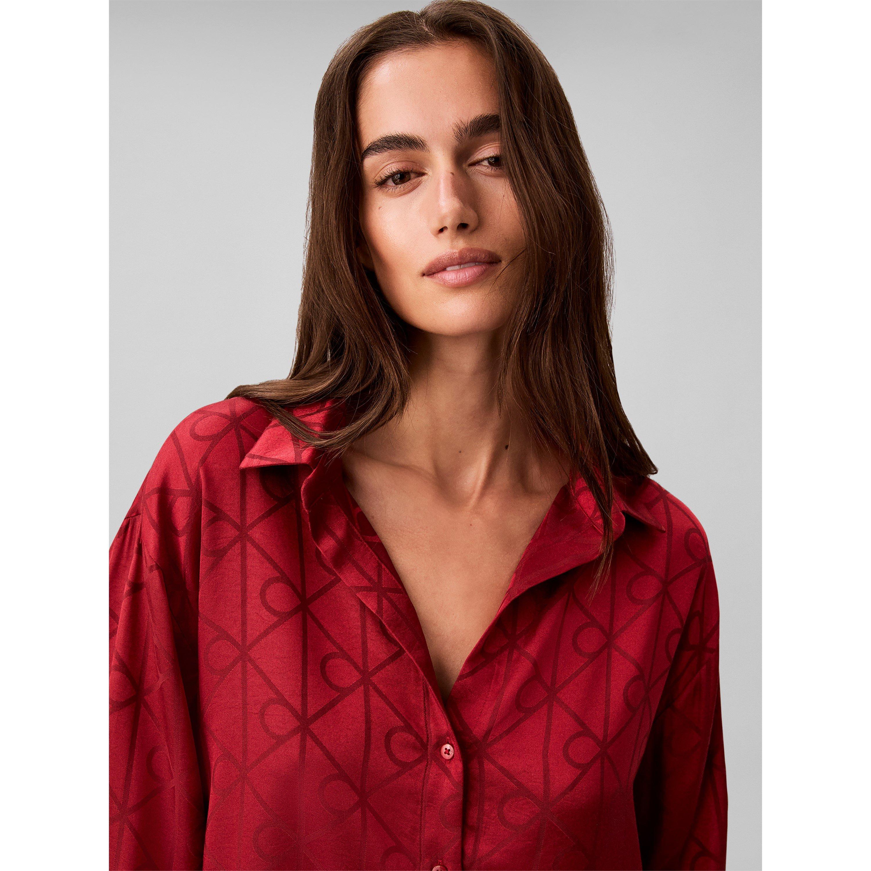 Satin Red - Calvin Klein - Calvin Satin Aop Set Ld71 - 6
