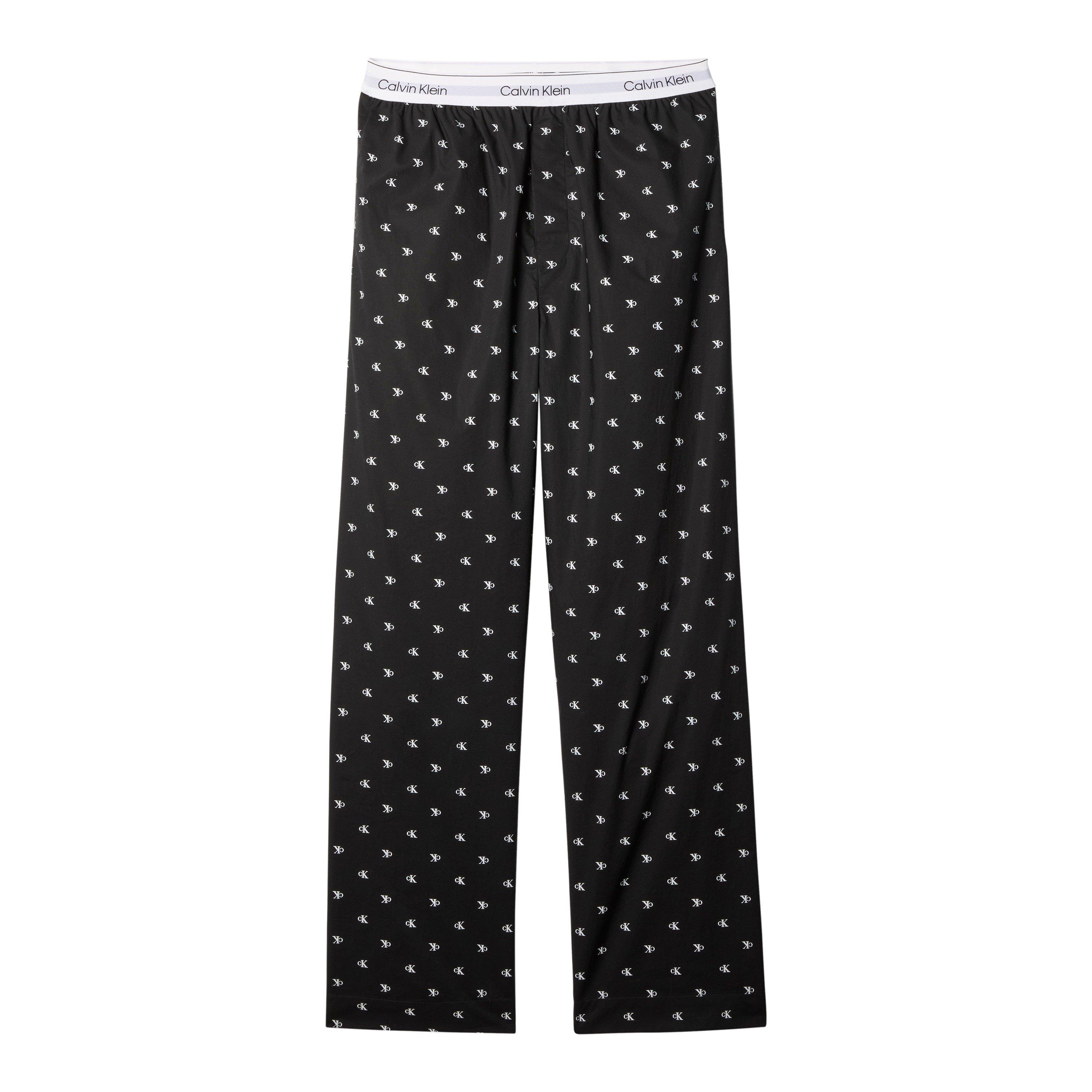 Negro AOP - Calvin Klein - Men's All-Over Print Cotton Pyjama Trousers - 1