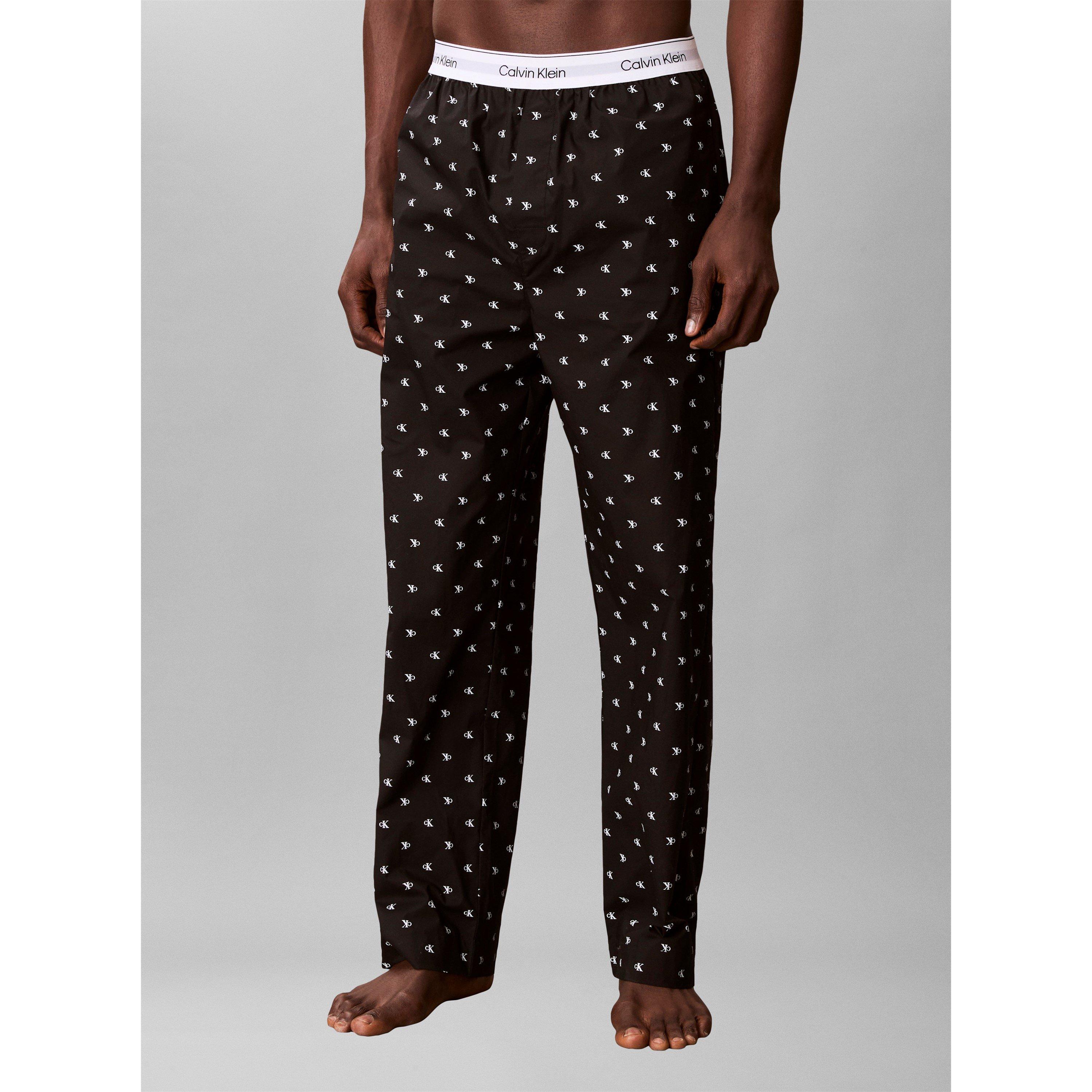 Negro AOP - Calvin Klein - Men's All-Over Print Cotton Pyjama Trousers - 2