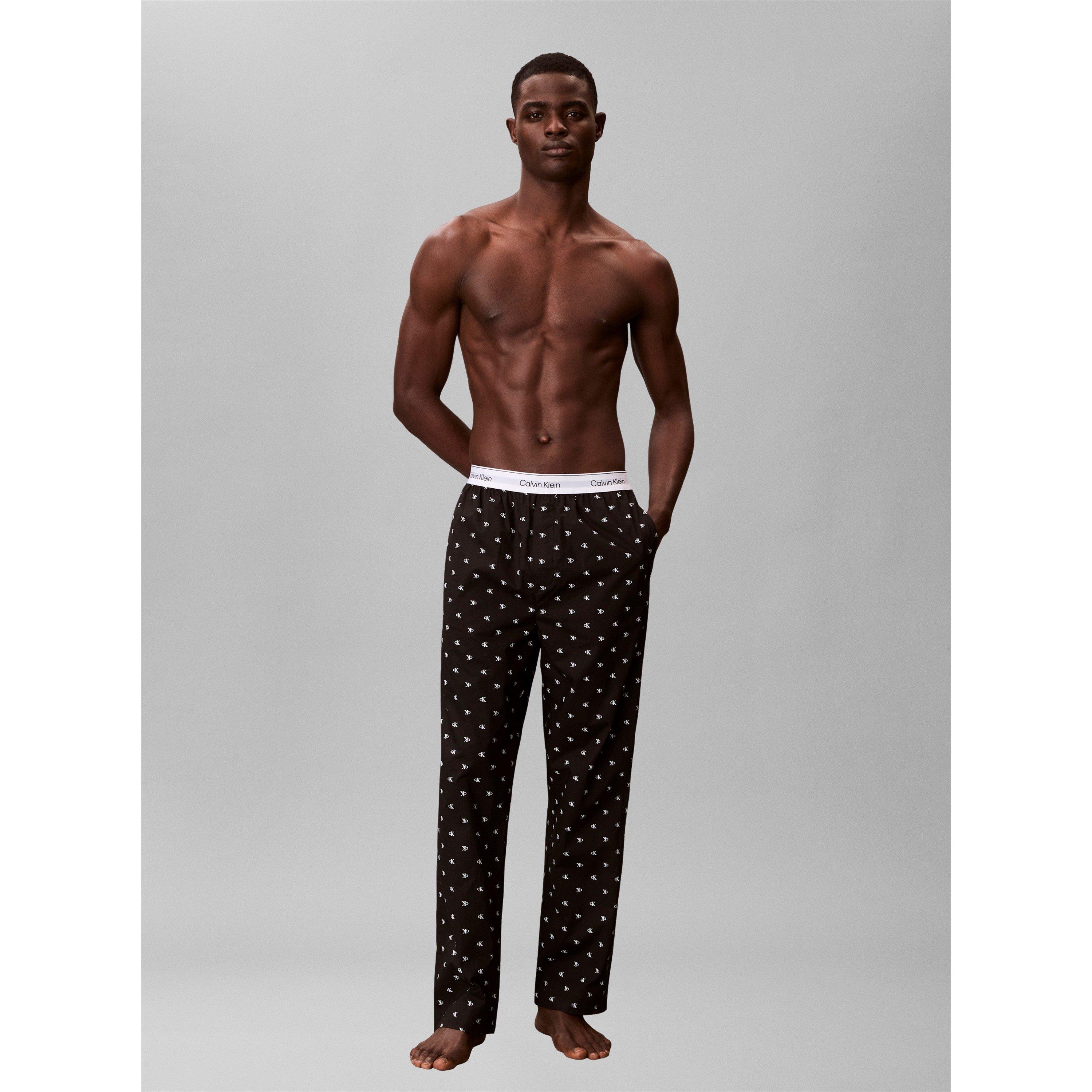 Negro AOP - Calvin Klein - Men's All-Over Print Cotton Pyjama Trousers - 3