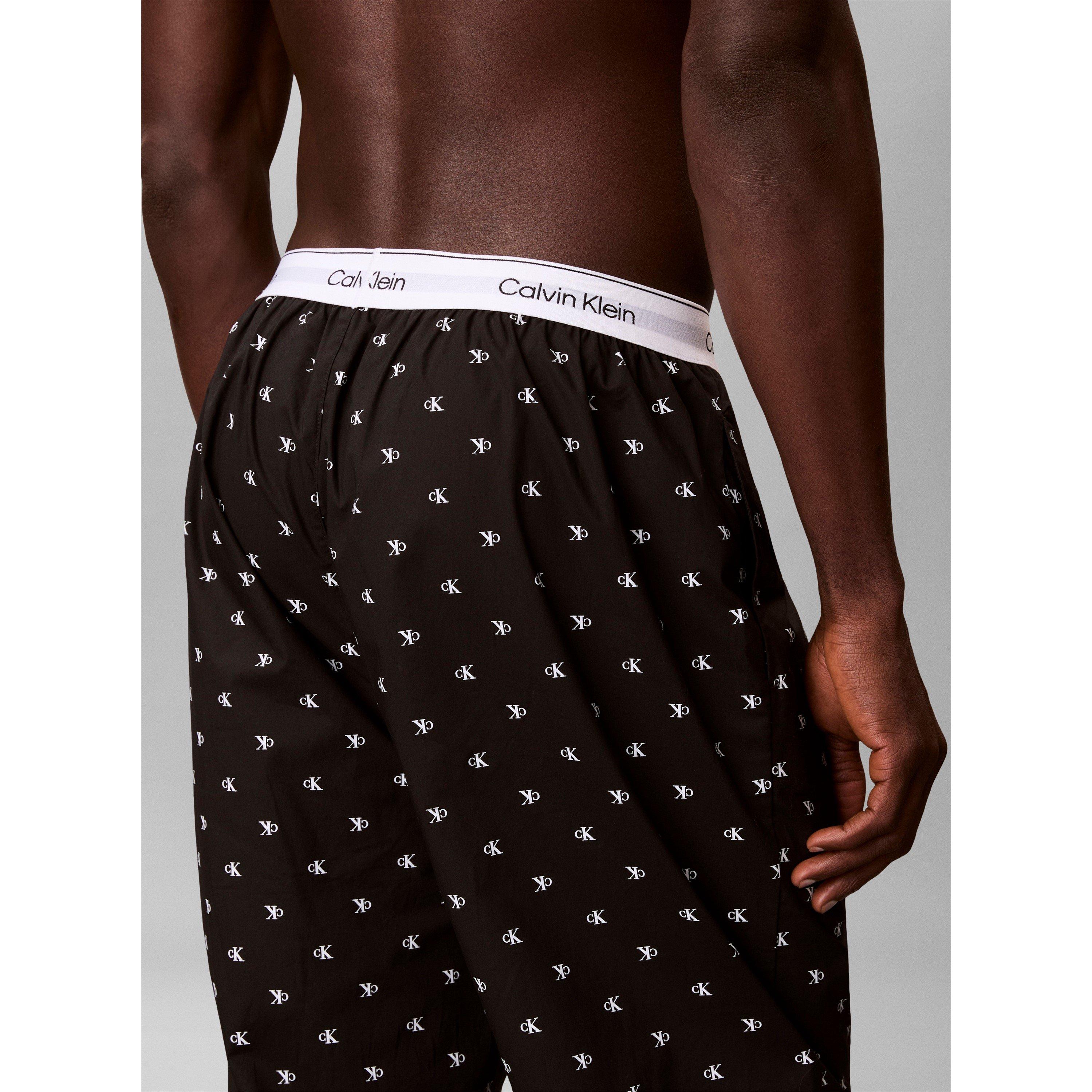 Negro AOP - Calvin Klein - Men's All-Over Print Cotton Pyjama Trousers - 5