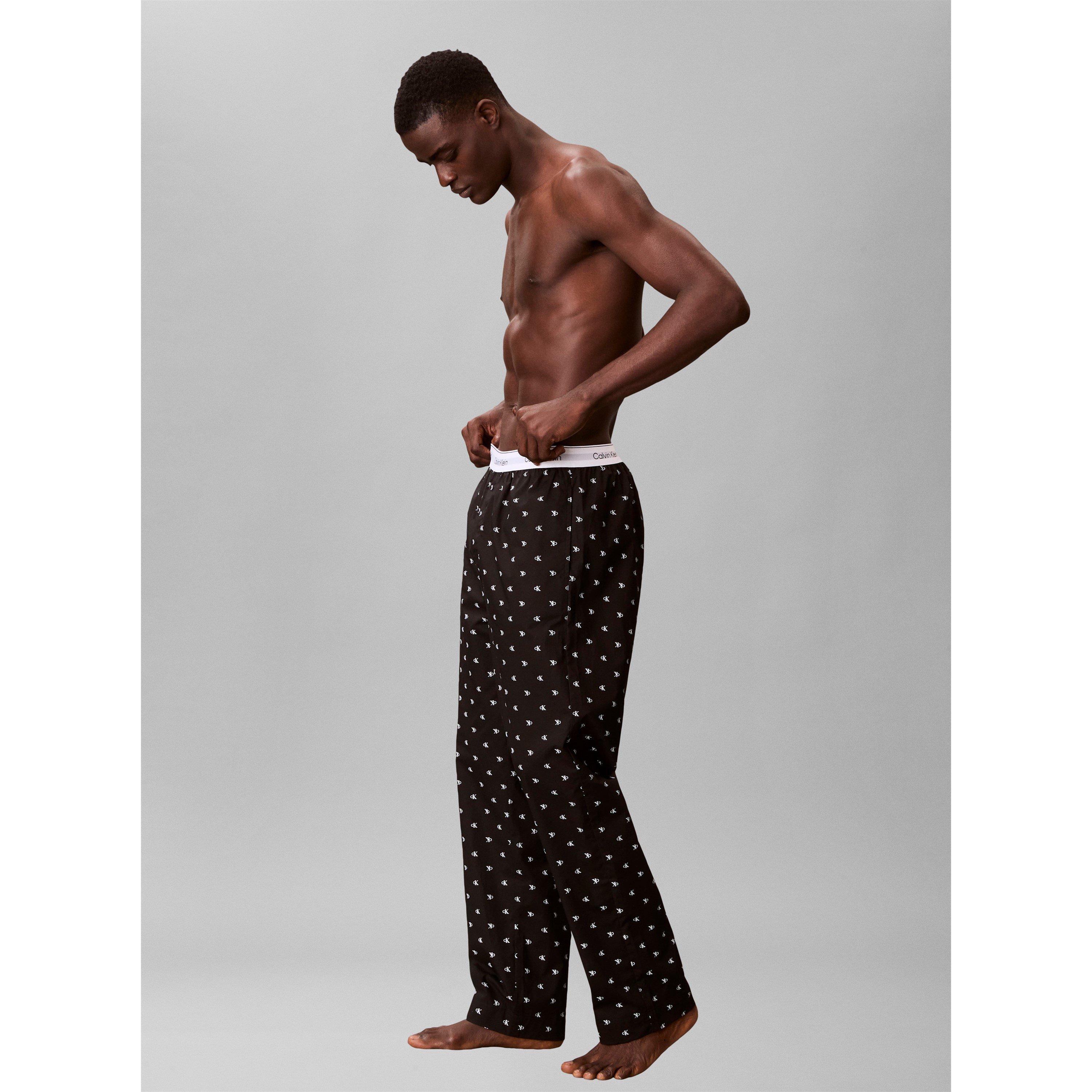 Negro AOP - Calvin Klein - Men's All-Over Print Cotton Pyjama Trousers - 6