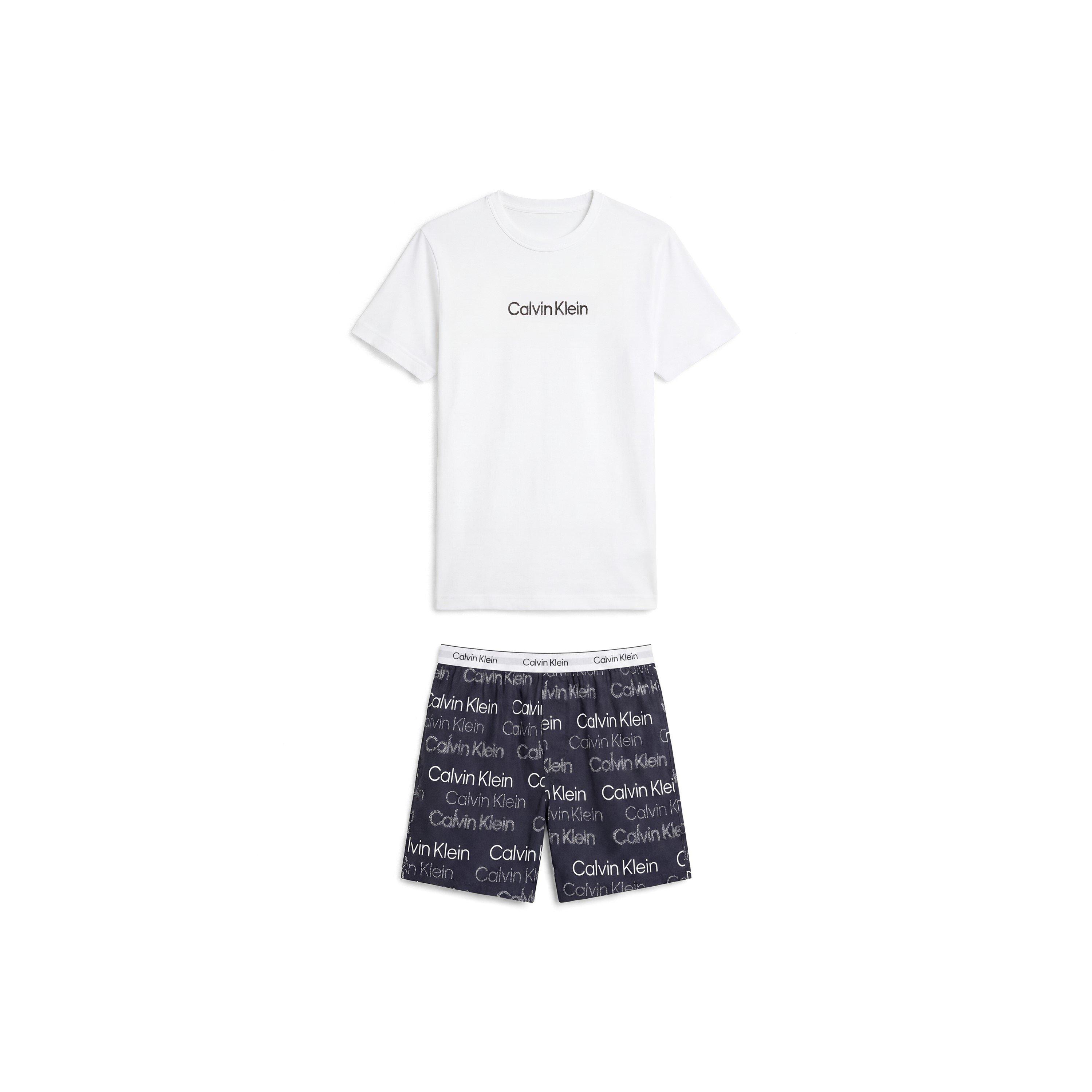 White/Blue - Calvin Klein - Calvin TeeShortPJSet Sn64 - 1