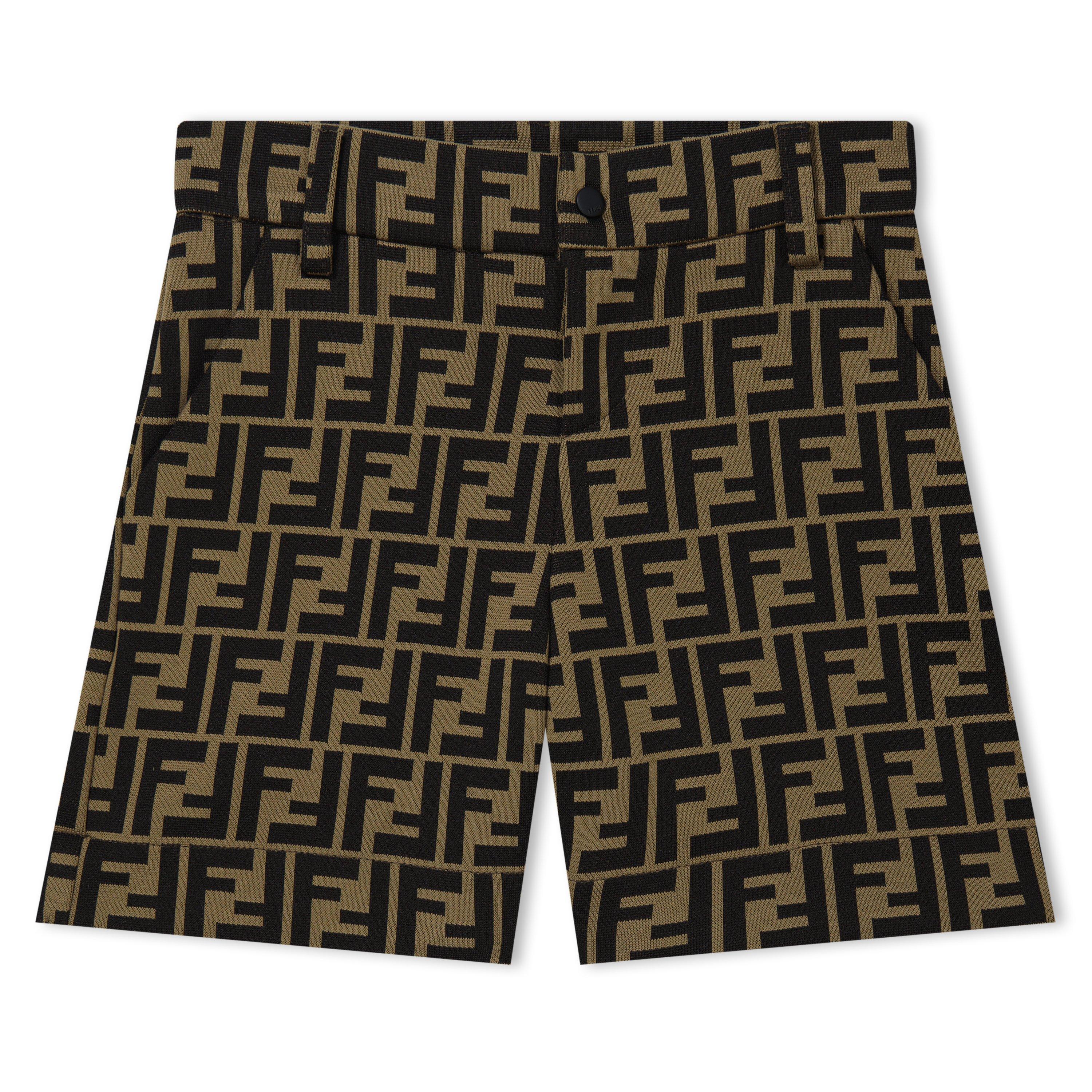 Brown F0E0X - Fendi - Ff Monogram Shorts - 1