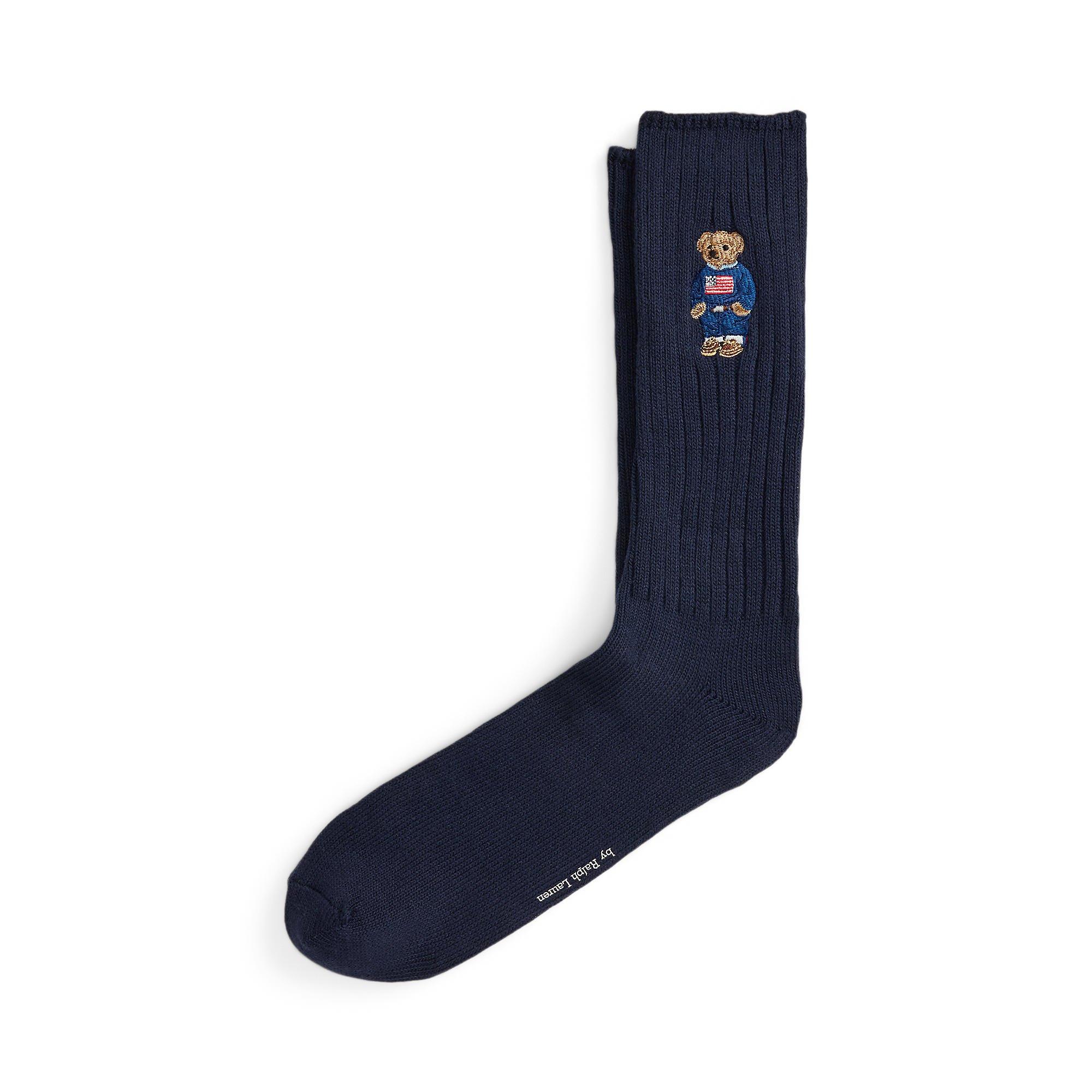 Navy Denim Bear - Polo Ralph Lauren - Polo Bear Rib-Knit Crew Socks