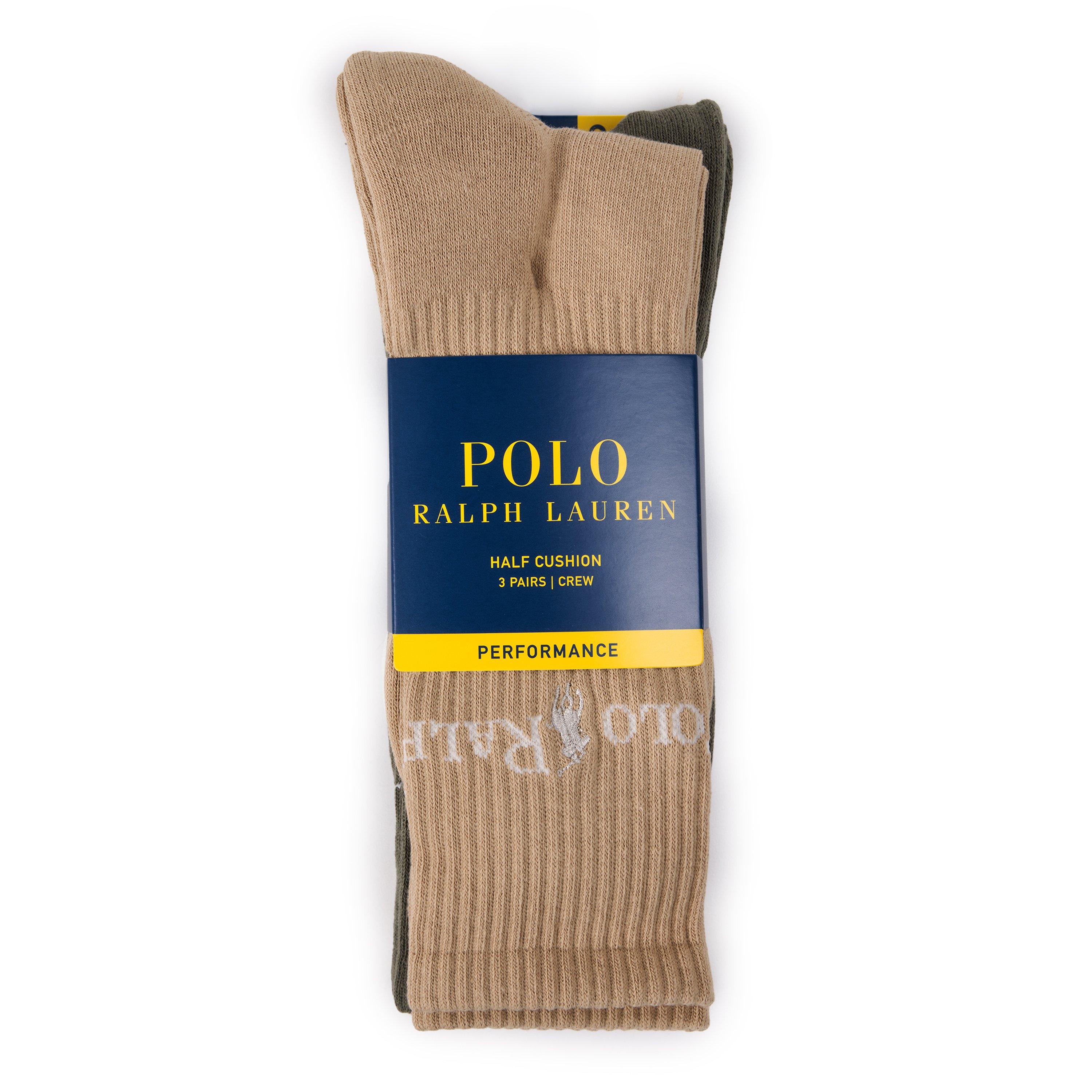 Green Multi - Polo Ralph Lauren - Mens 3-Pack PRL Crew Socks - 2