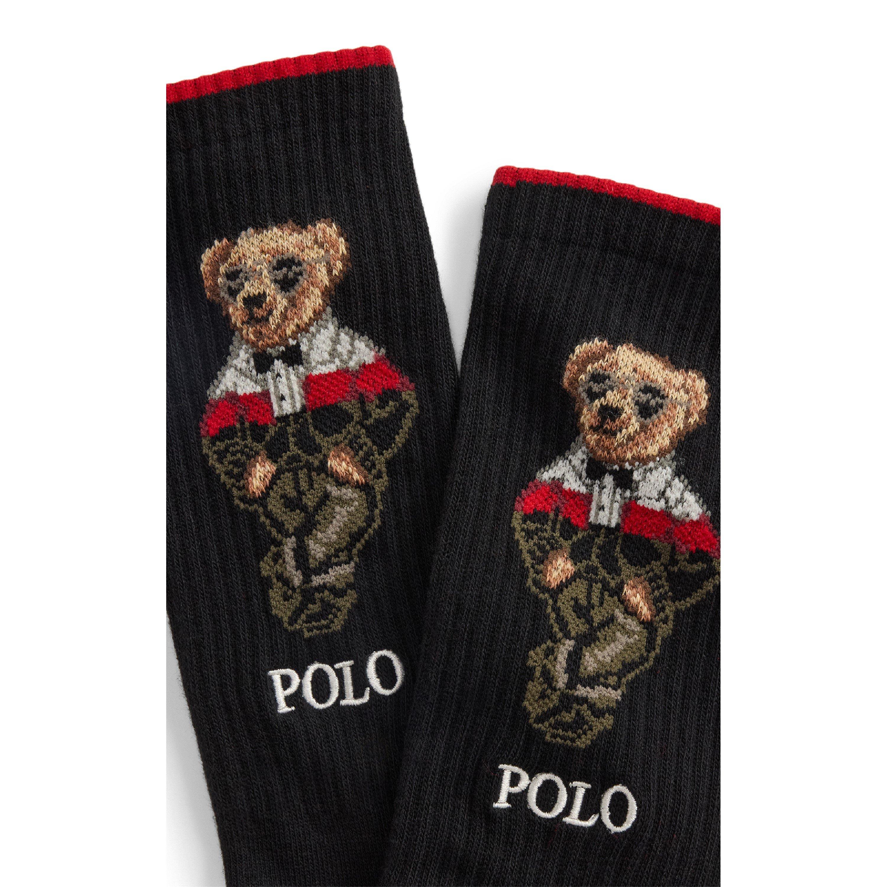 Royal Red Multi - Polo Ralph Lauren - 6-Pack Polo Bear Holiday Crew Socks - 2
