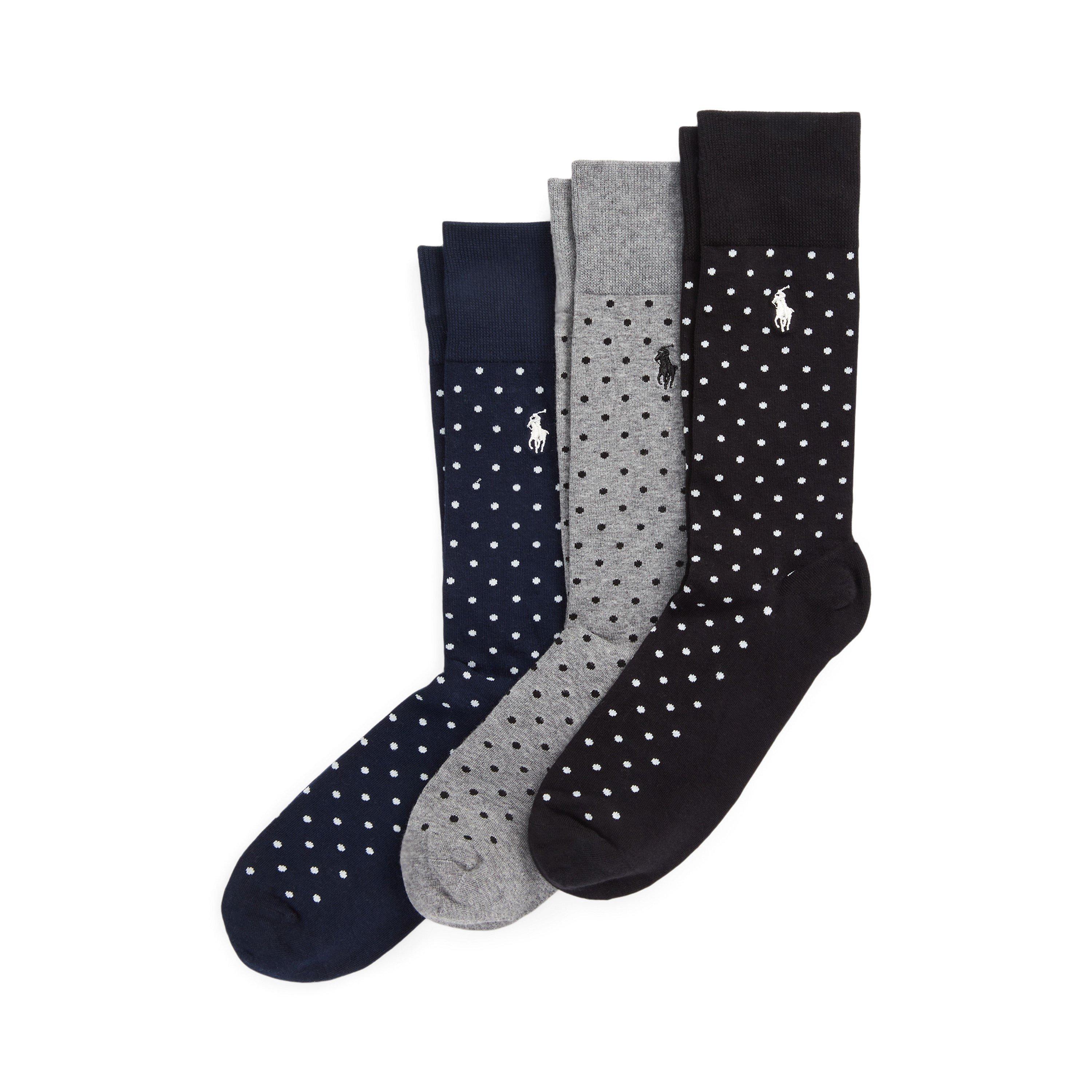 Navy/Grey/Black - Polo Ralph Lauren - 3-Pack Dot Crew Socks
