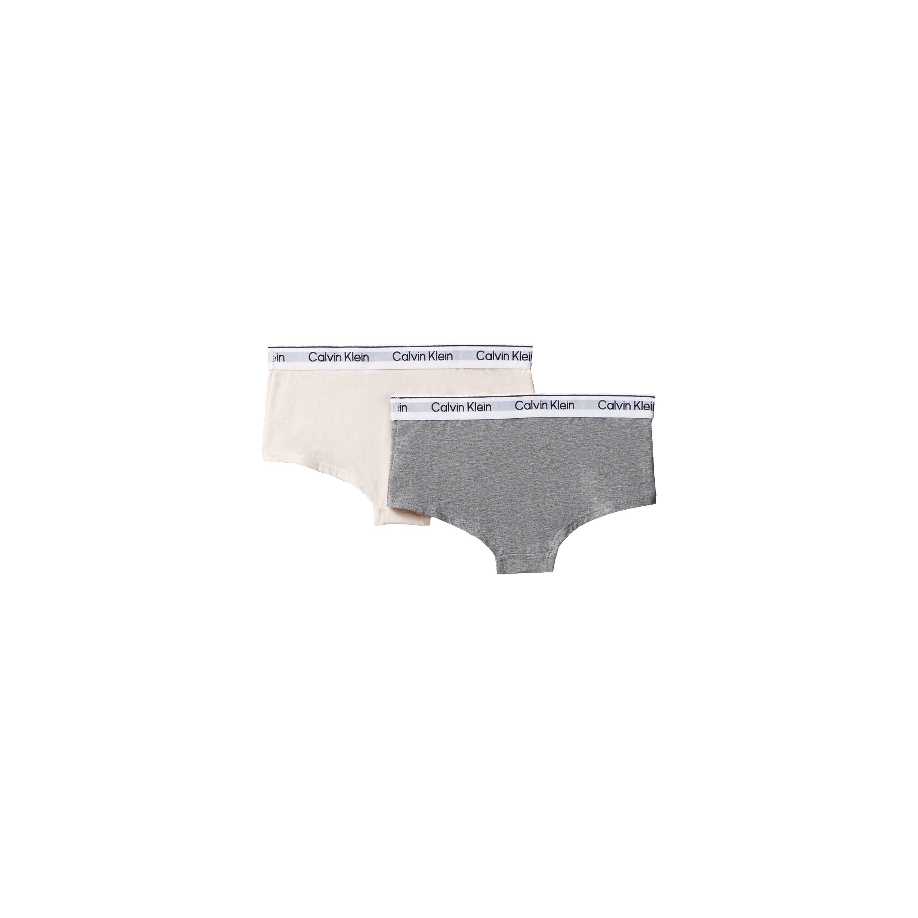 Silverpeony/Gr - Calvin Klein - Kids' Shorty Cotton Boy Shorts 2 Pack - 2