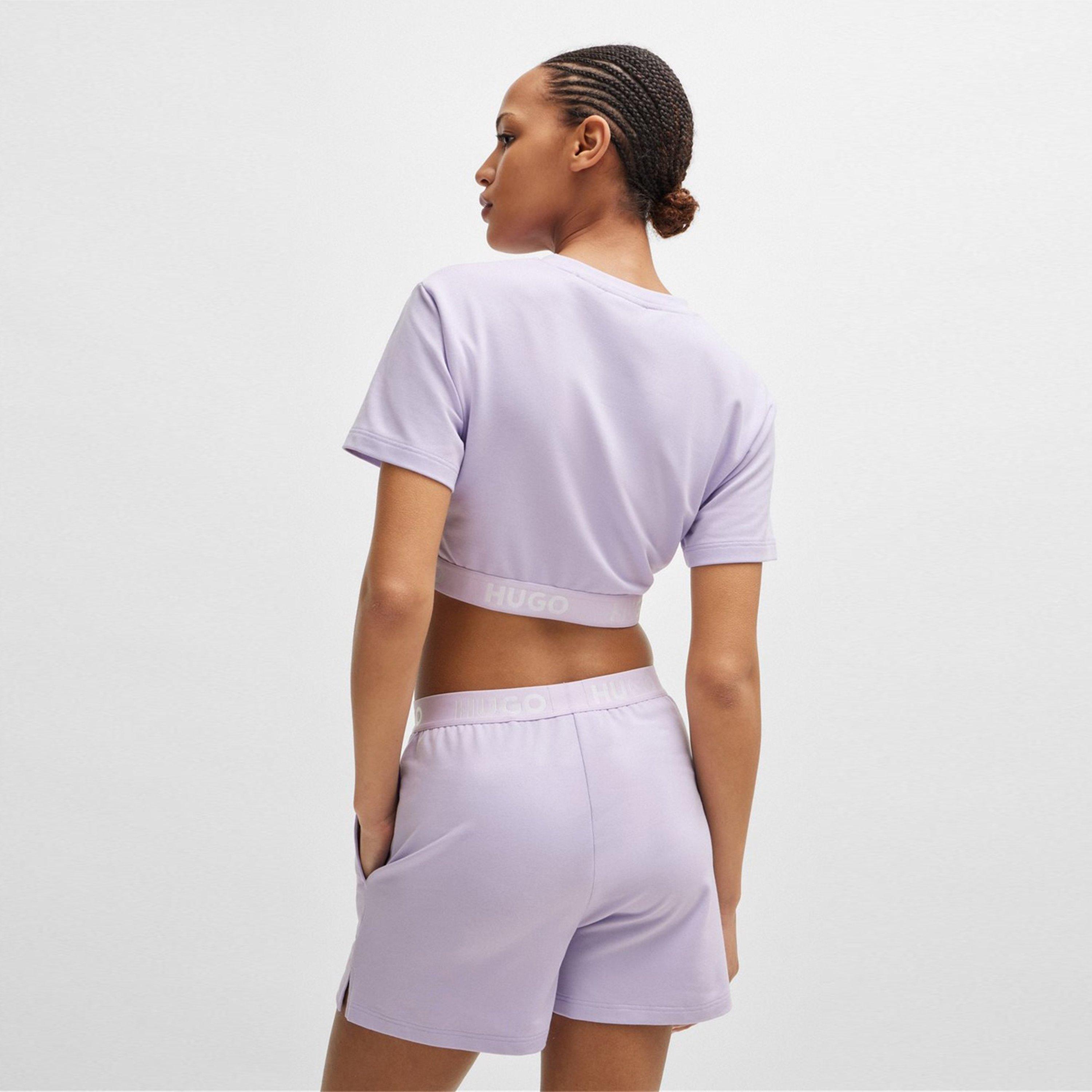 Purple - Hugo - Women's Sporty Logo Pyjama Short Sleeve Top - 3